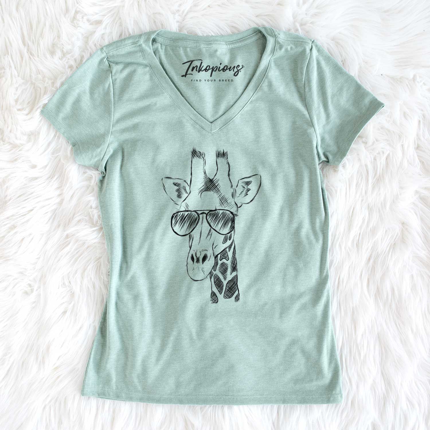 Aviator Geoffrey the Giraffe - Women's V-neck Shirt