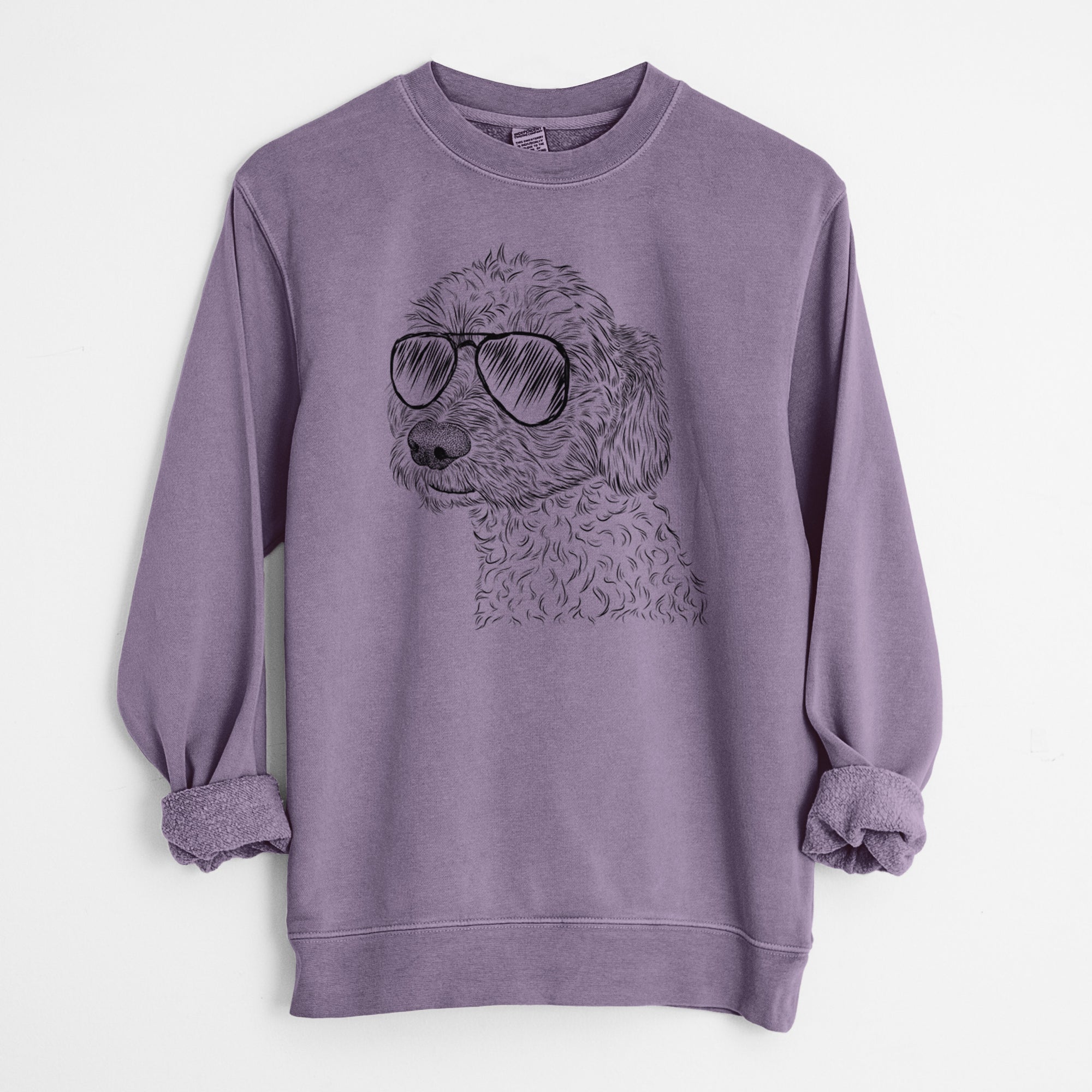 Aviator Georgie Boy the Mixed Breed - Unisex Pigment Dyed Crew Sweatshirt