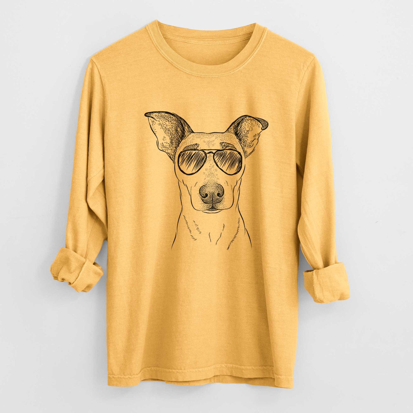 Aviators Georgie Rat the Terrier Mix - Heavyweight 100% Cotton Long Sleeve