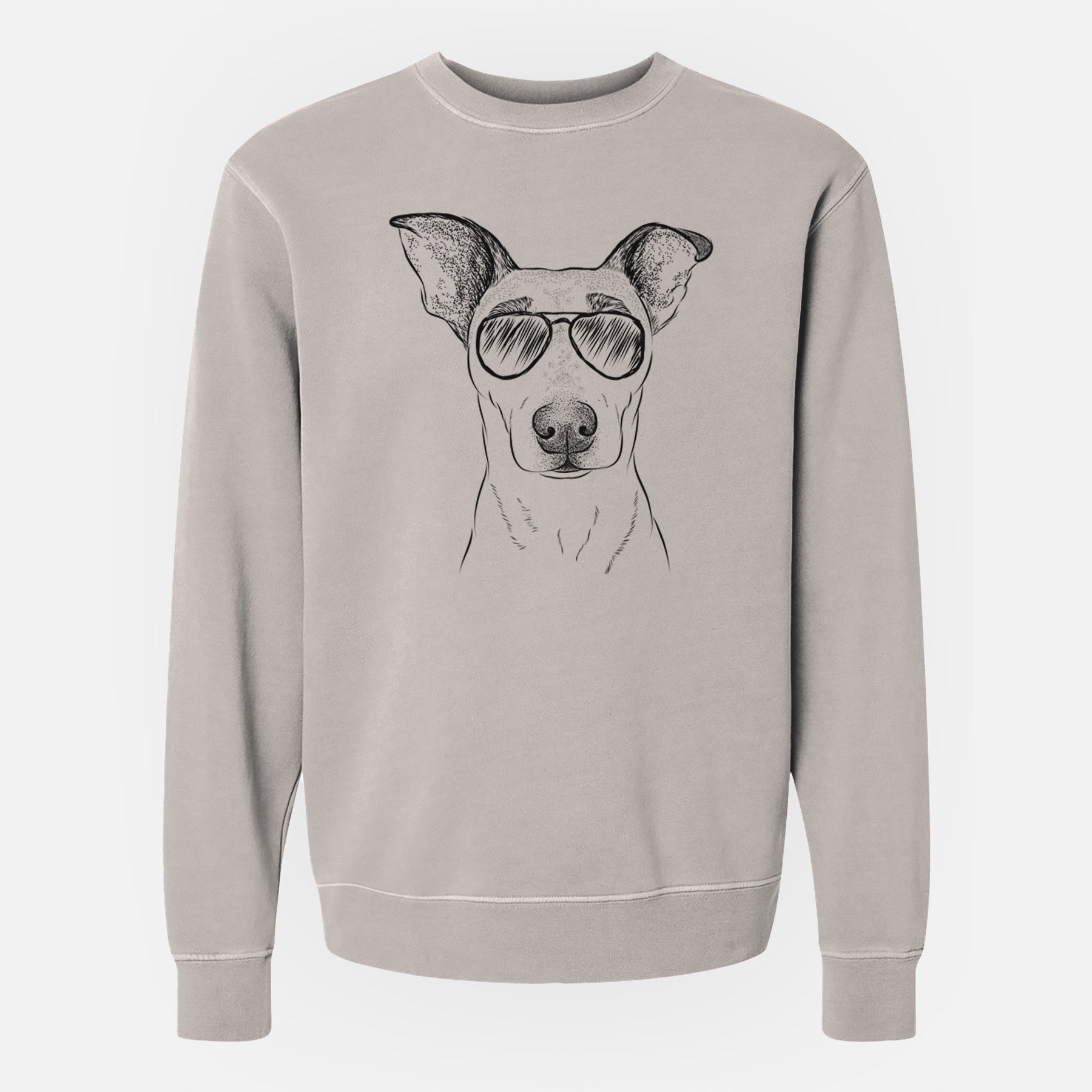 Aviator Georgie Rat the Terrier Mix - Unisex Pigment Dyed Crew Sweatshirt