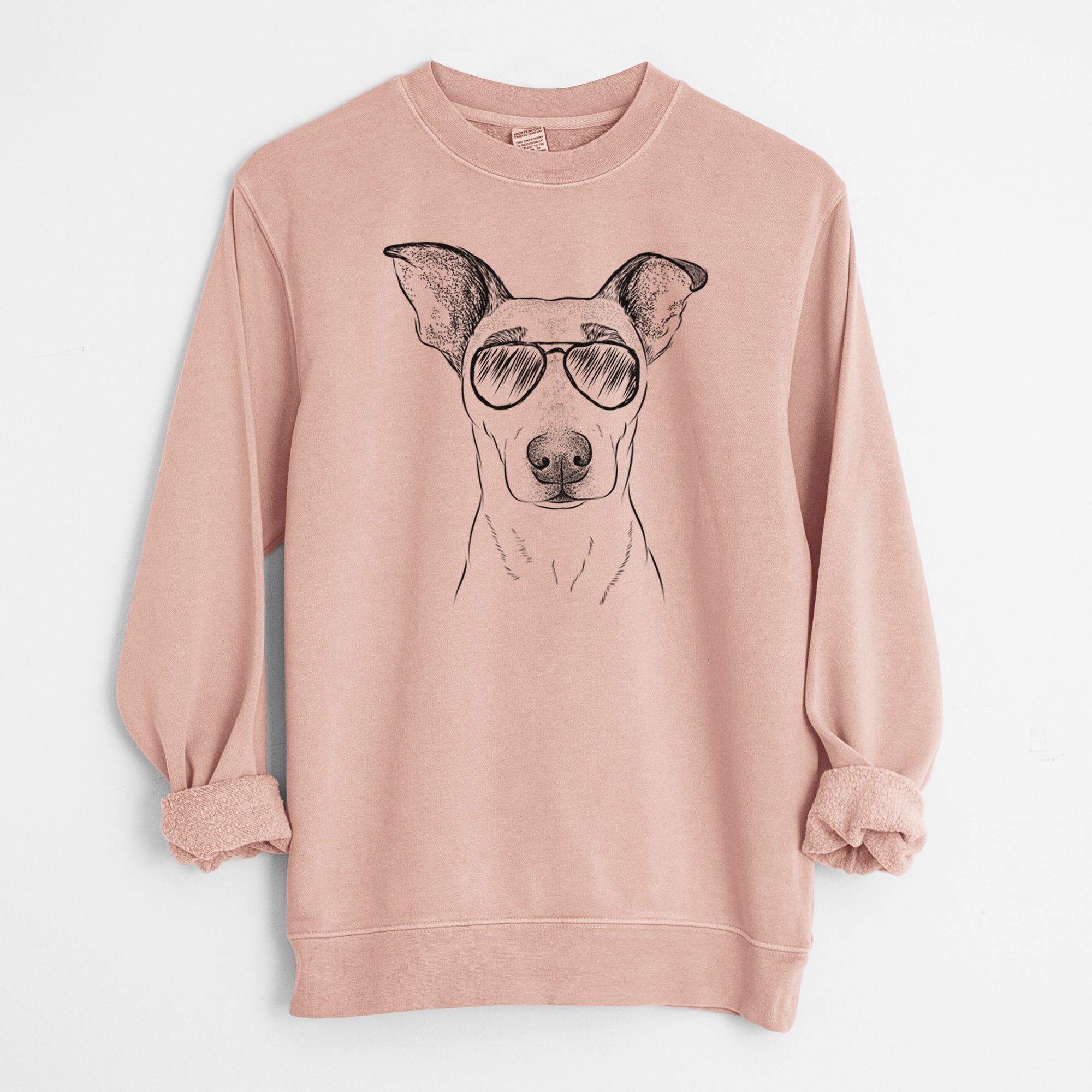 Aviator Georgie Rat the Terrier Mix - Unisex Pigment Dyed Crew Sweatshirt