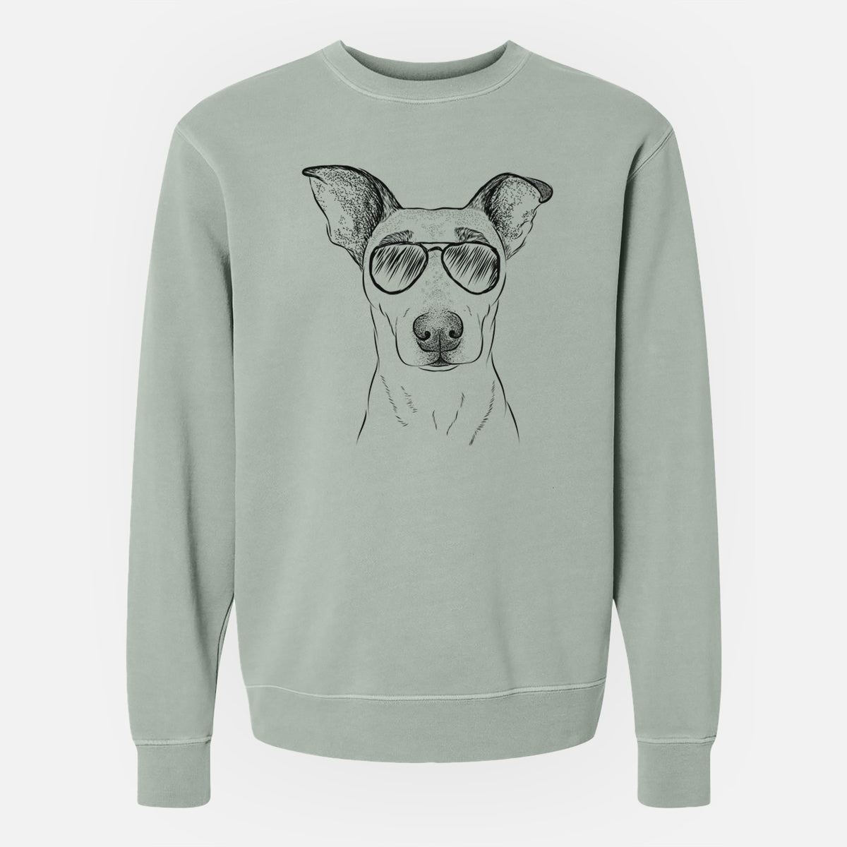 Aviator Georgie Rat the Terrier Mix - Unisex Pigment Dyed Crew Sweatshirt
