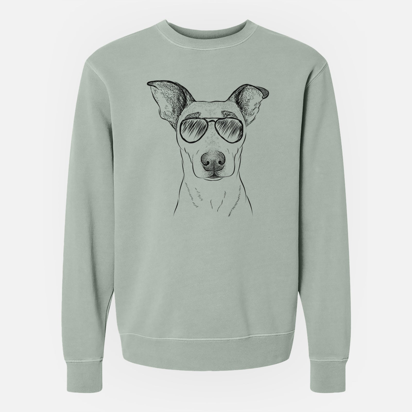Aviator Georgie Rat the Terrier Mix - Unisex Pigment Dyed Crew Sweatshirt