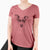 Aviator Georgie Rat the Terrier Mix - Women's V-neck Shirt