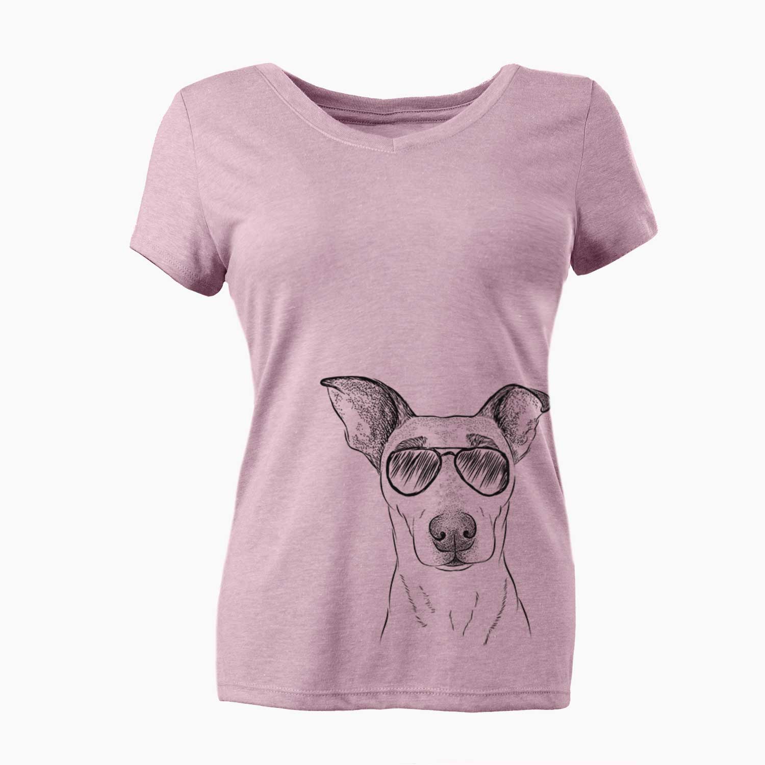 Aviator Georgie Rat the Terrier Mix - Women's V-neck Shirt