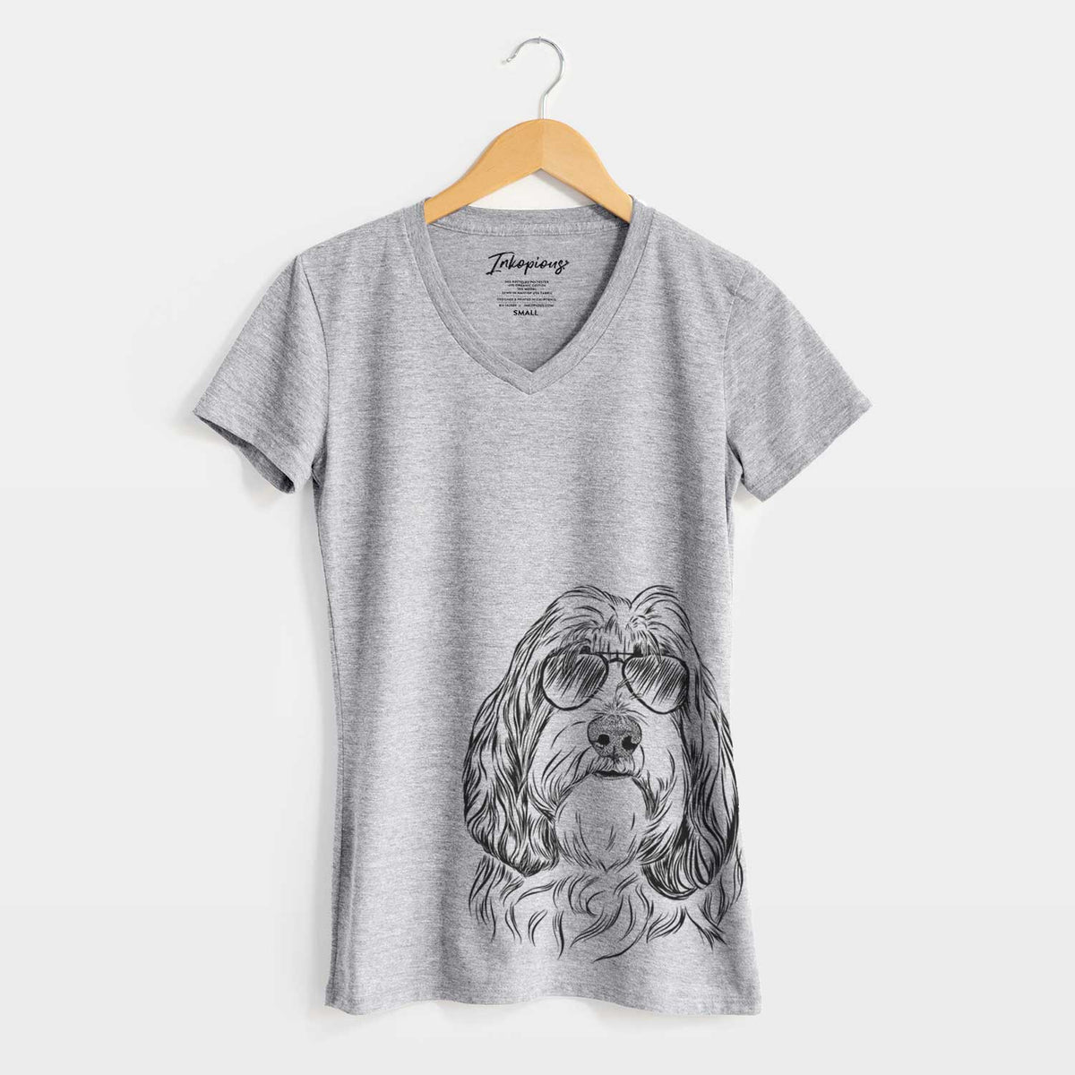 Aviator Gerard the Petit Basset Griffon Vendeen - Women&#39;s V-neck Shirt