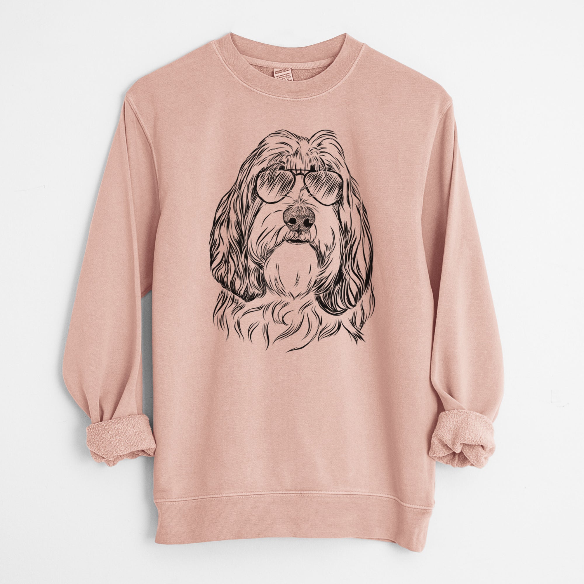 Aviator Gerard the Petit Basset Griffon Vendeen - Unisex Pigment Dyed Crew Sweatshirt