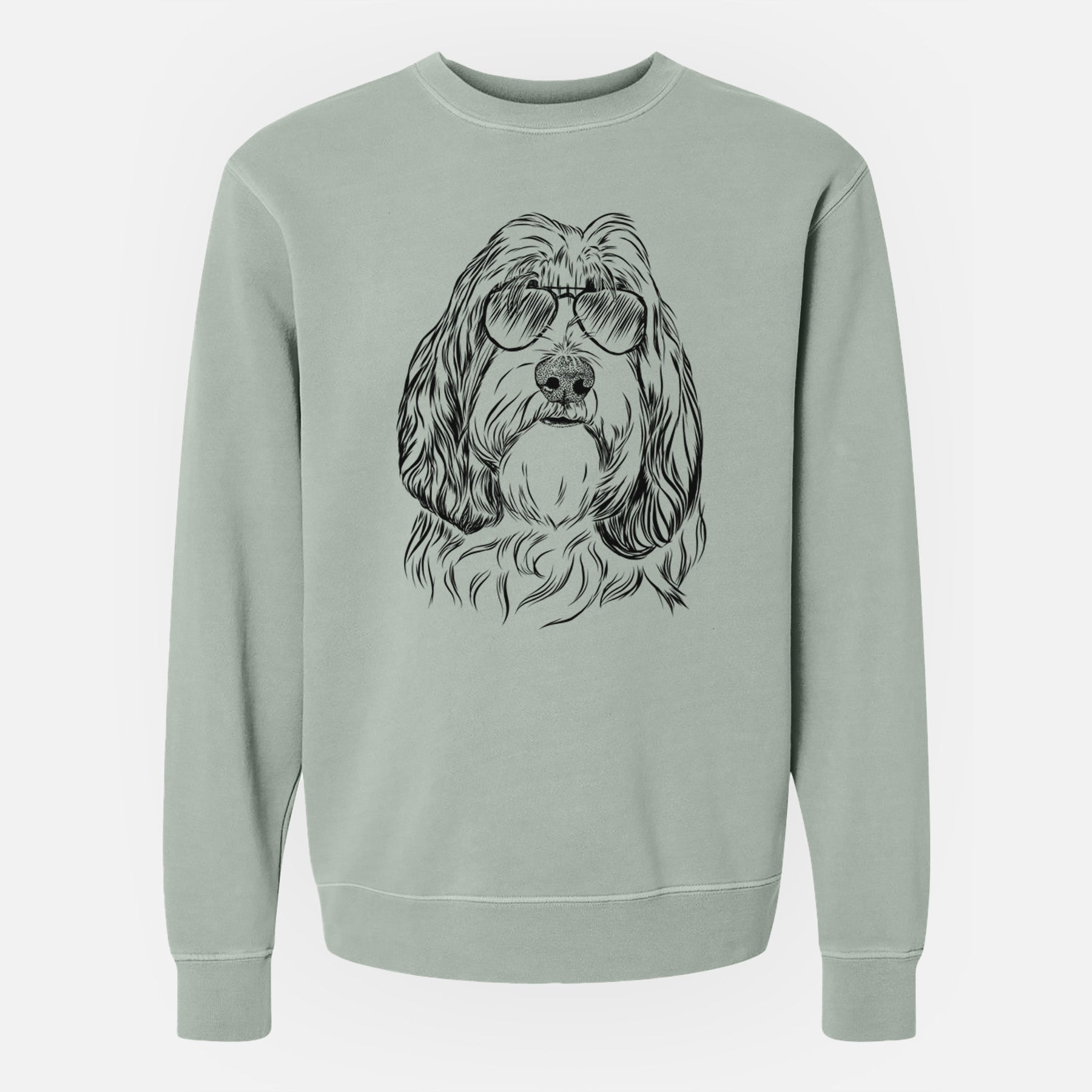 Aviator Gerard the Petit Basset Griffon Vendeen - Unisex Pigment Dyed Crew Sweatshirt