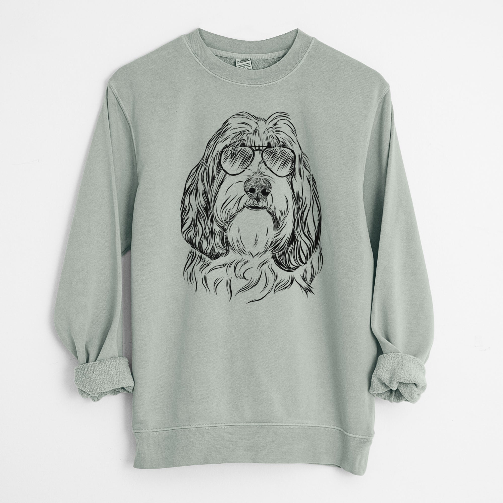 Aviator Gerard the Petit Basset Griffon Vendeen - Unisex Pigment Dyed Crew Sweatshirt