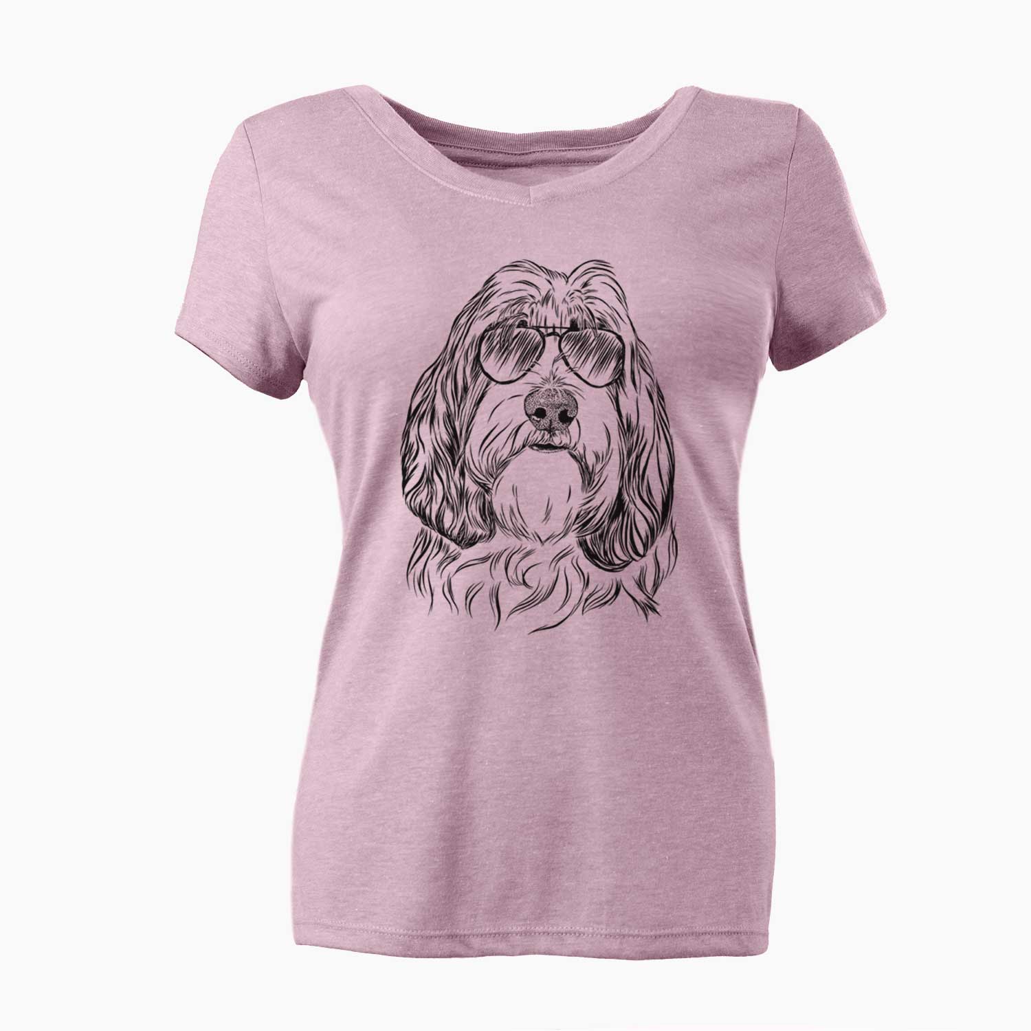 Aviator Gerard the Petit Basset Griffon Vendeen - Women's V-neck Shirt