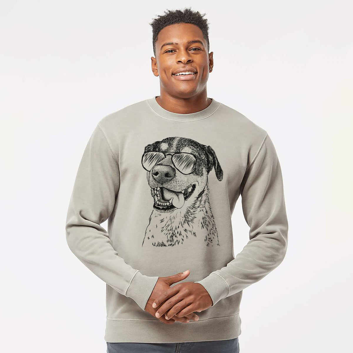 Aviator Gerti the Mixed Breed - Unisex Pigment Dyed Crew Sweatshirt