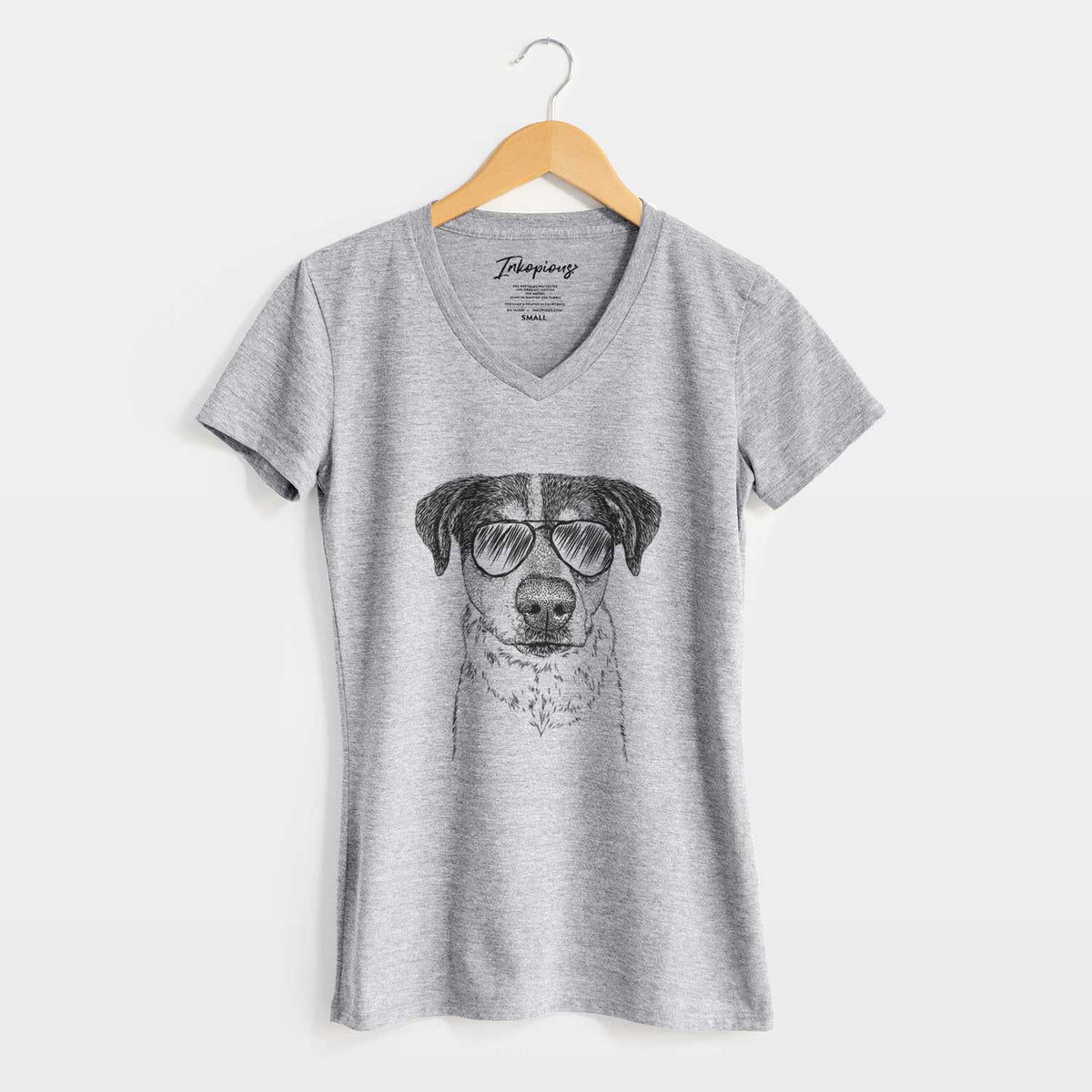 Aviator Gertrude the Mixed Breed - Women's V-neck Shirt