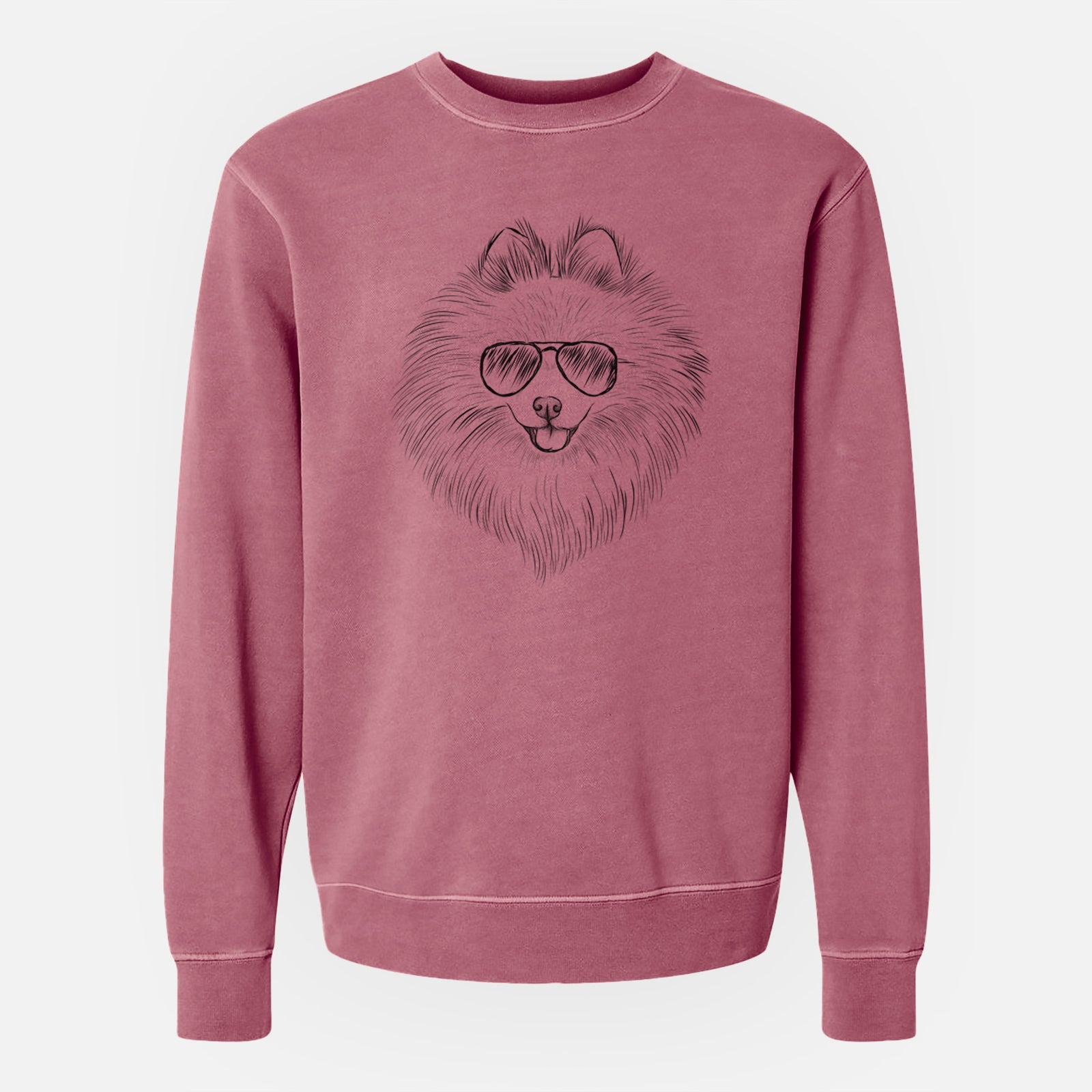 Aviator GiGi the Pomeranian - Unisex Pigment Dyed Crew Sweatshirt