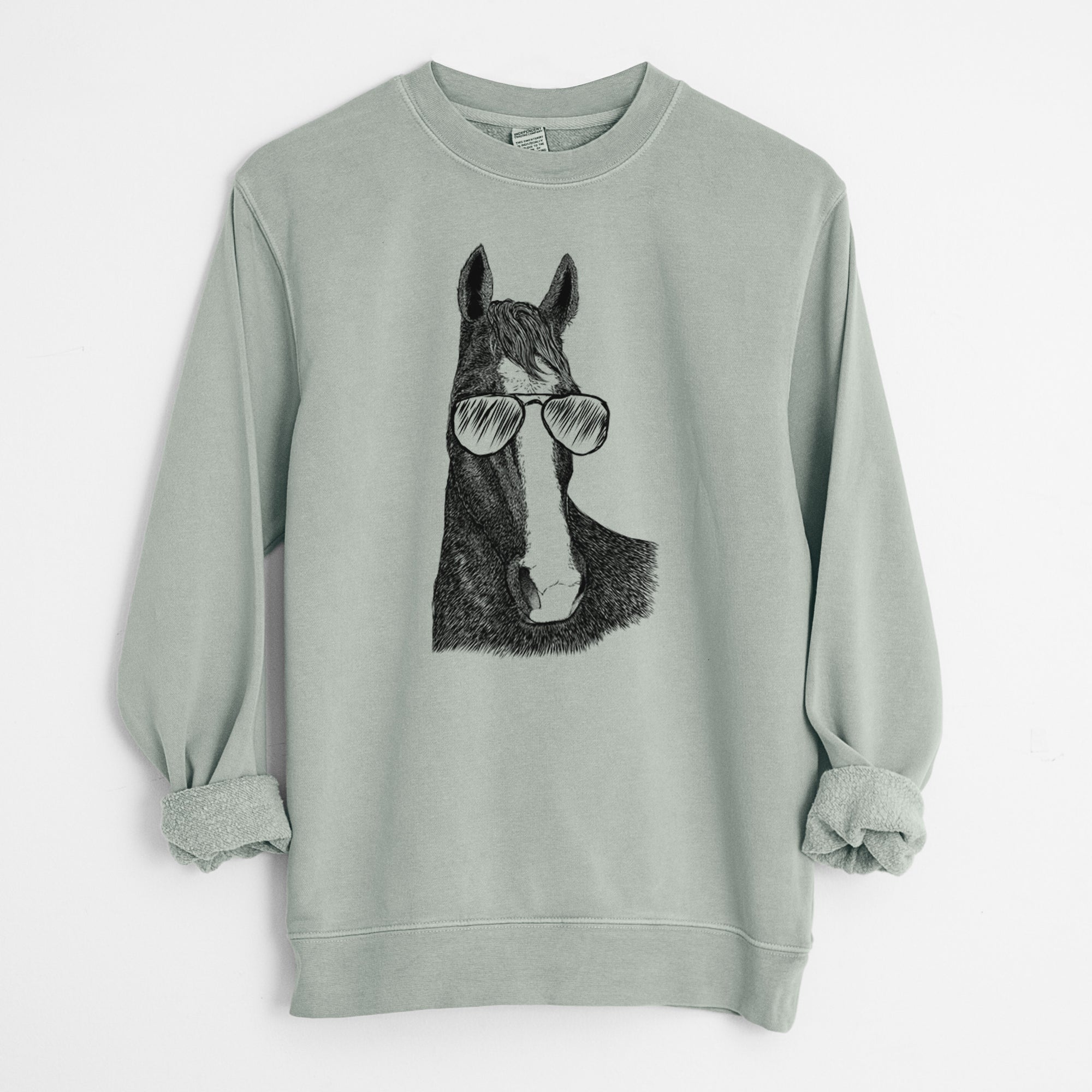 Aviator Gibson the Tennessee Walking Horse - Unisex Pigment Dyed Crew Sweatshirt