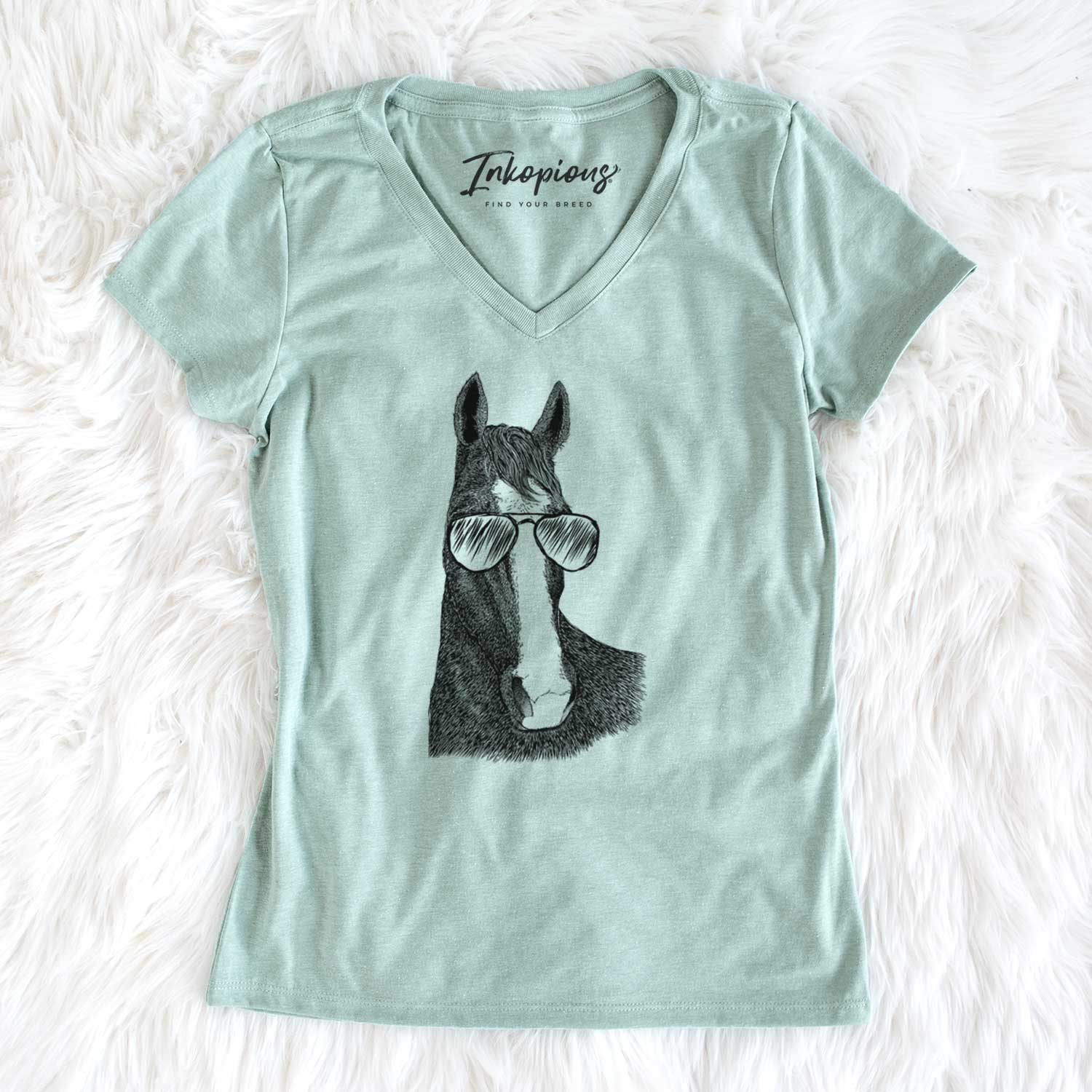 Aviator Gibson the Tennessee Walking Horse - Women's V-neck Shirt