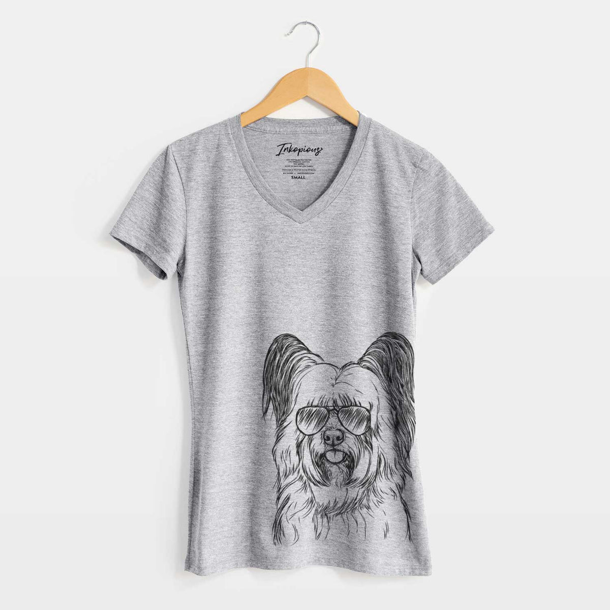 Aviator Gideon the Skye Terrier - Women&#39;s V-neck Shirt