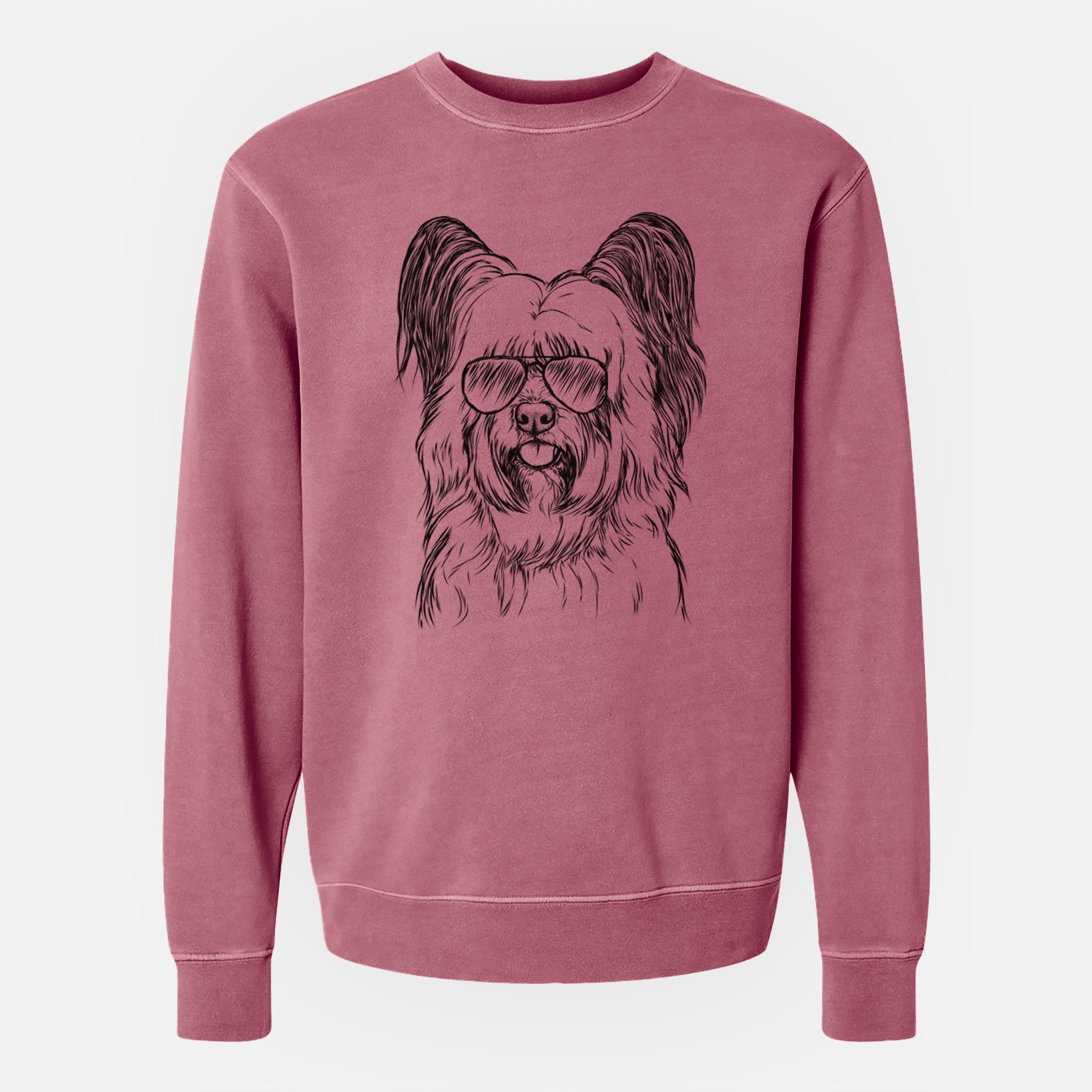 Aviator Gideon the Skye Terrier - Unisex Pigment Dyed Crew Sweatshirt