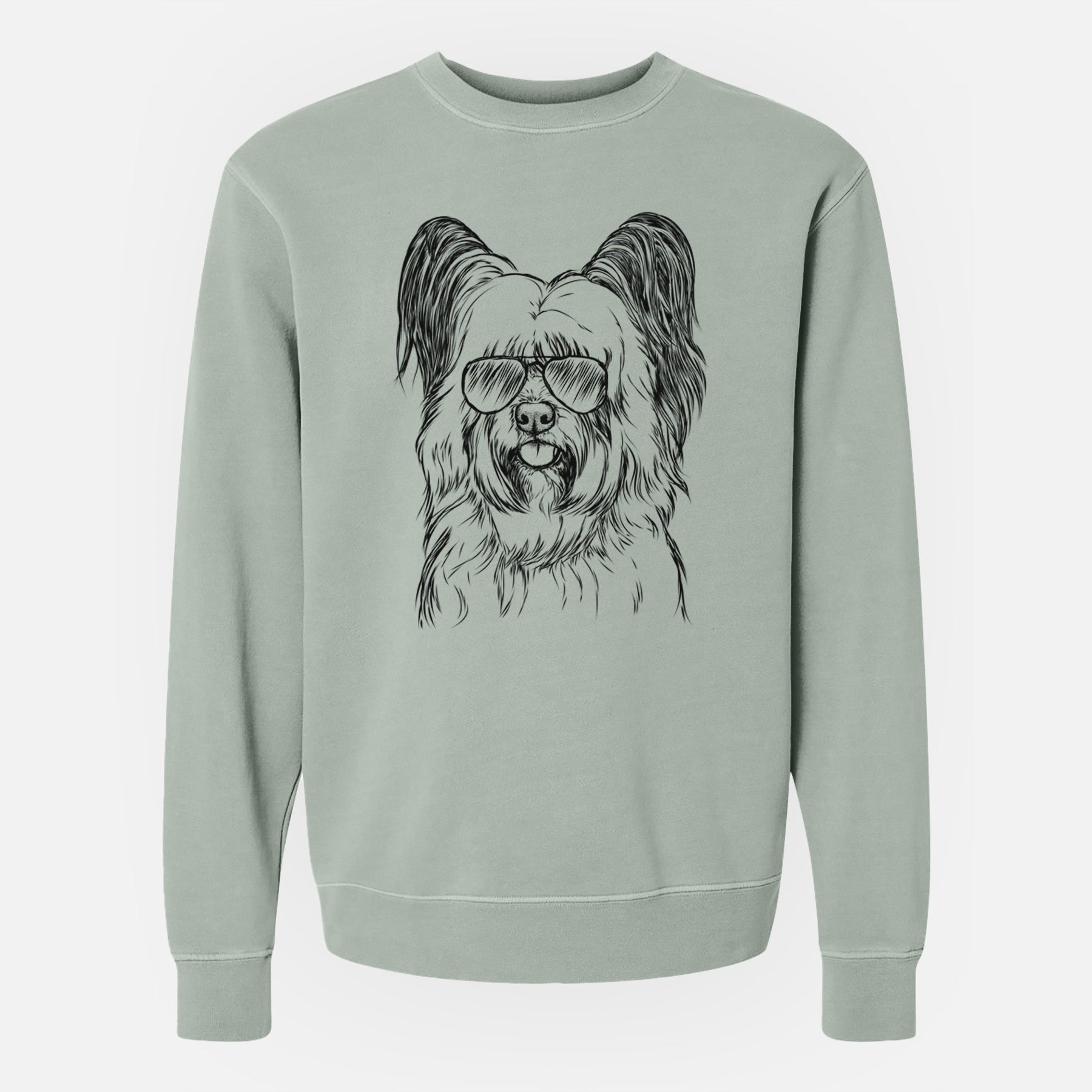 Aviator Gideon the Skye Terrier - Unisex Pigment Dyed Crew Sweatshirt