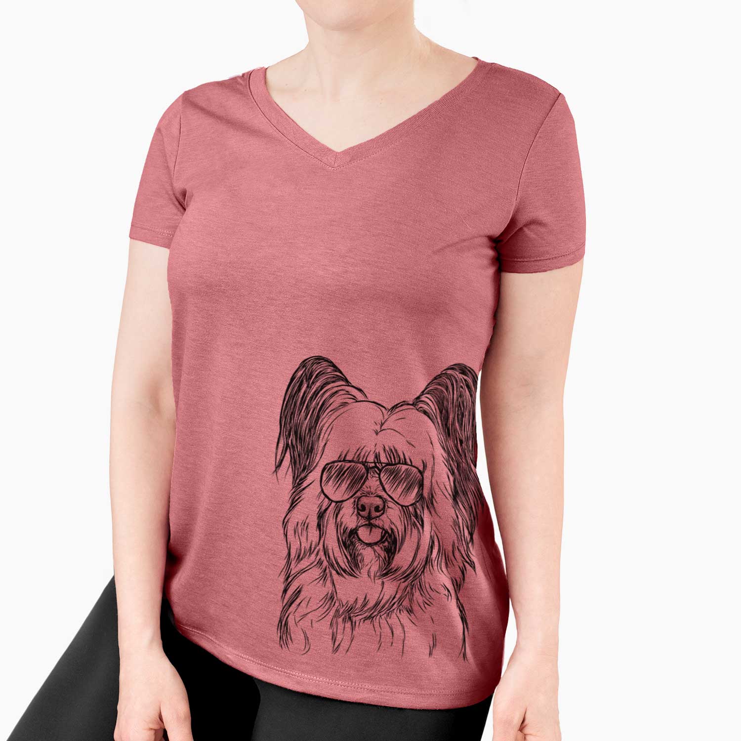 Aviator Gideon the Skye Terrier - Women's V-neck Shirt