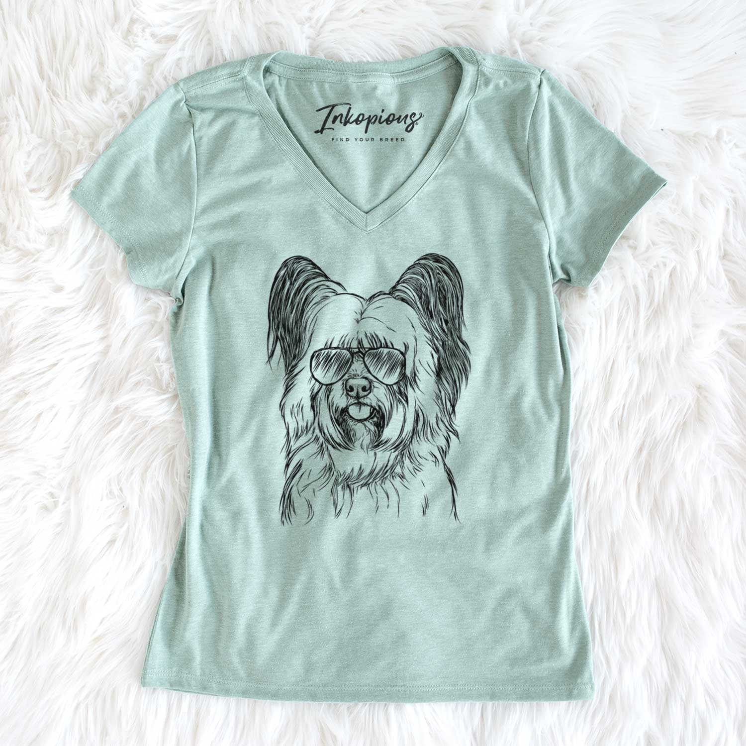 Aviator Gideon the Skye Terrier - Women's V-neck Shirt