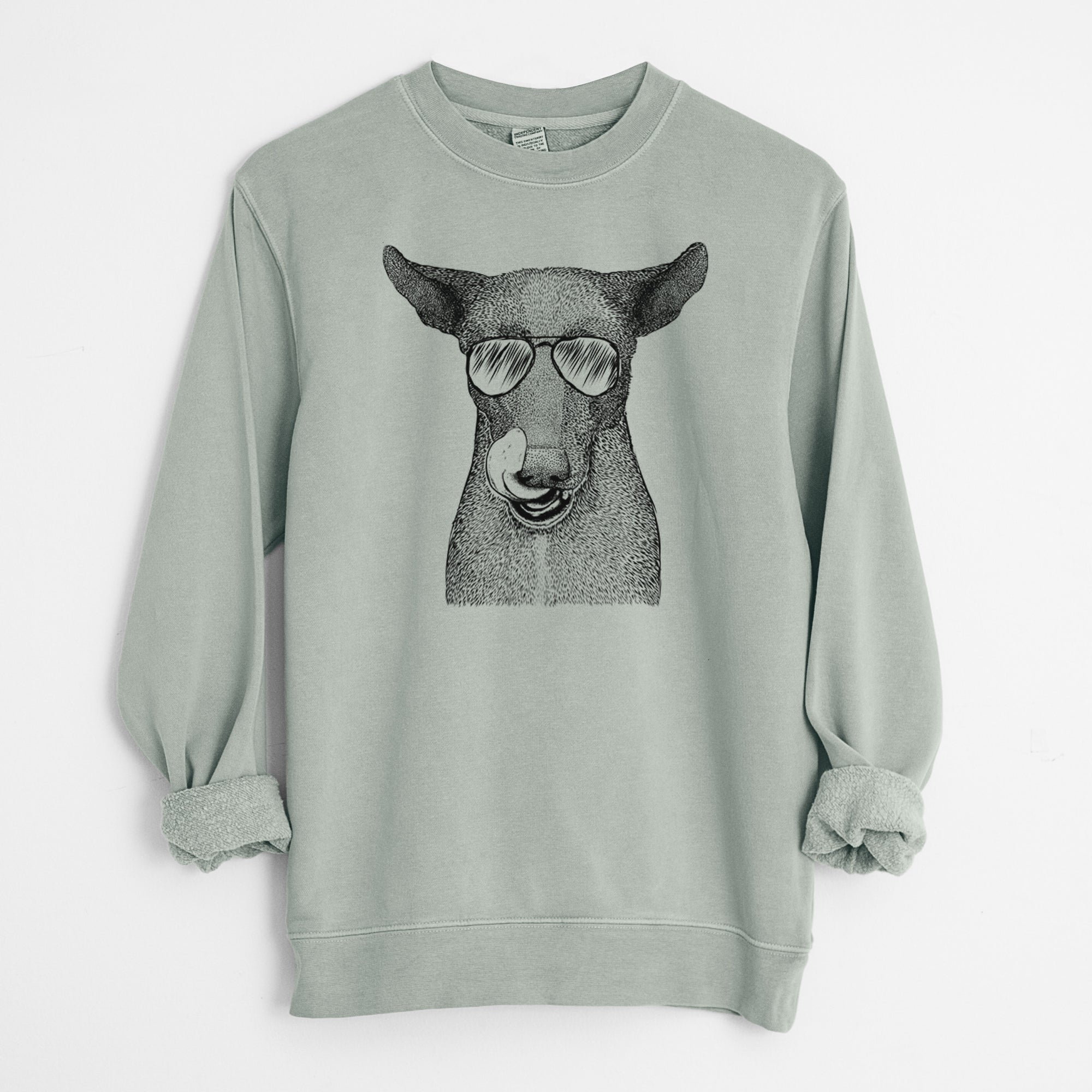 Aviator Gidget the Mexican Street Dog - Unisex Pigment Dyed Crew Sweatshirt