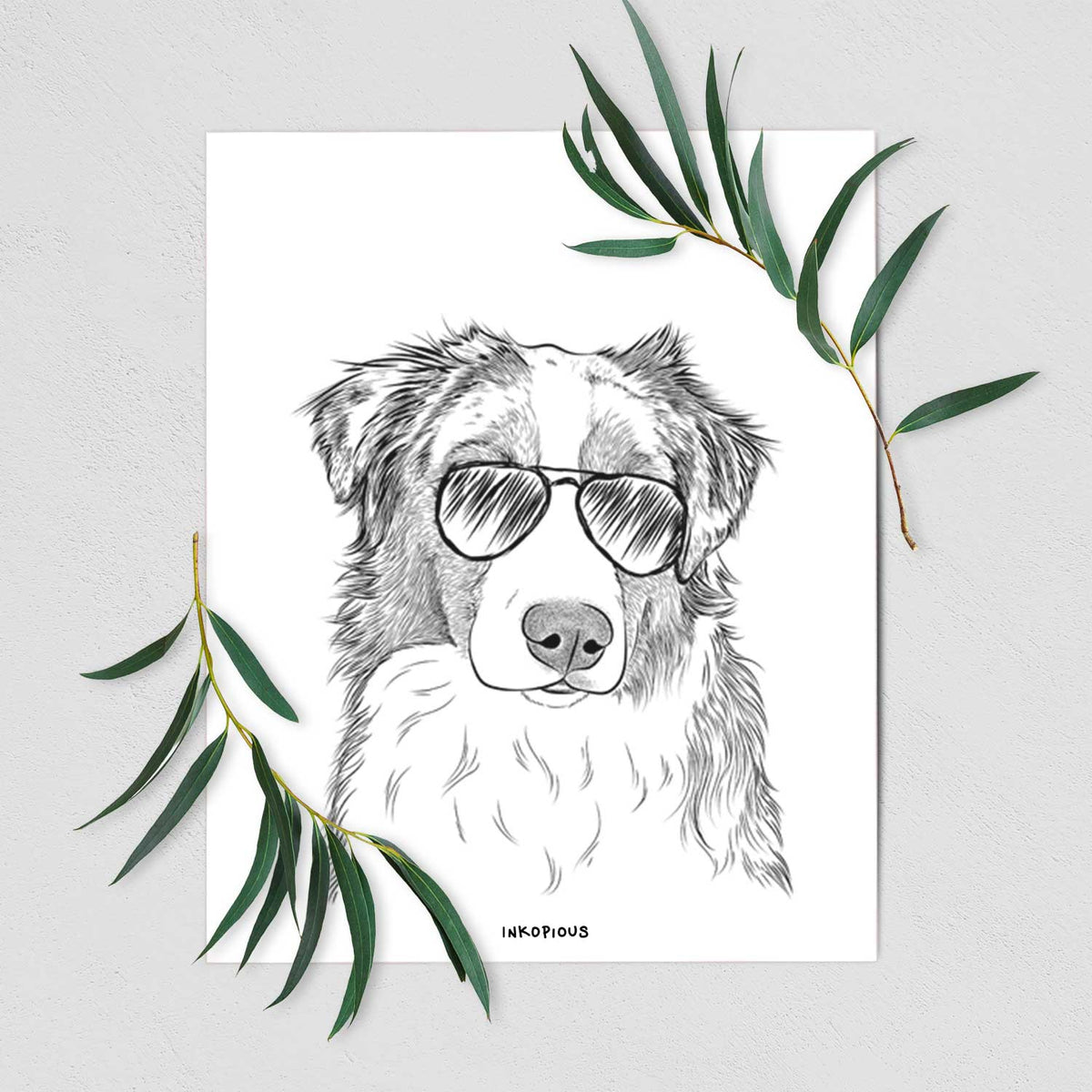 Ginger the Australian Shepherd Art Print