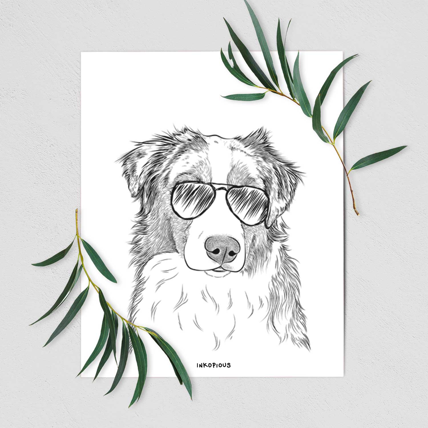 Ginger the Australian Shepherd Art Print