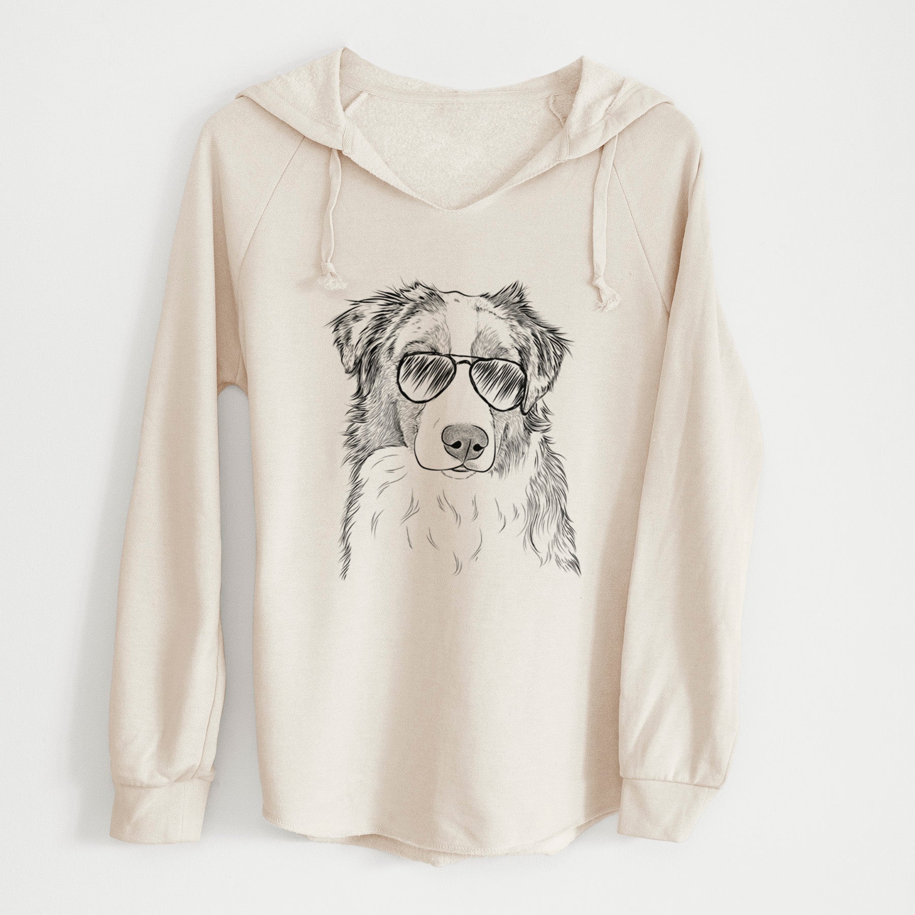 Aviator Ginger the Australian Shepherd - Cali Wave Hooded Sweatshirt