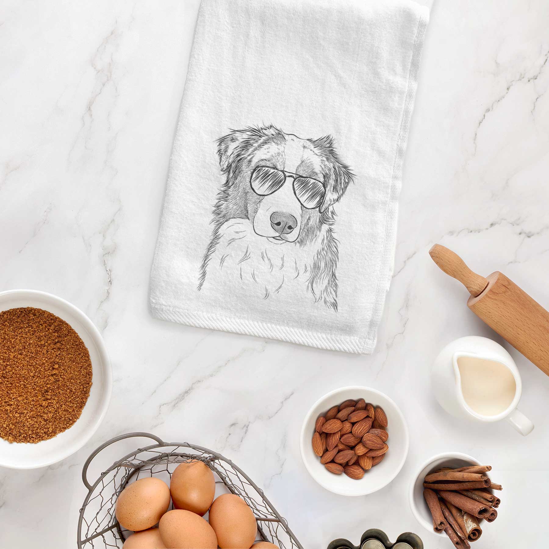 Ginger the Australian Shepherd Decorative Hand Towel