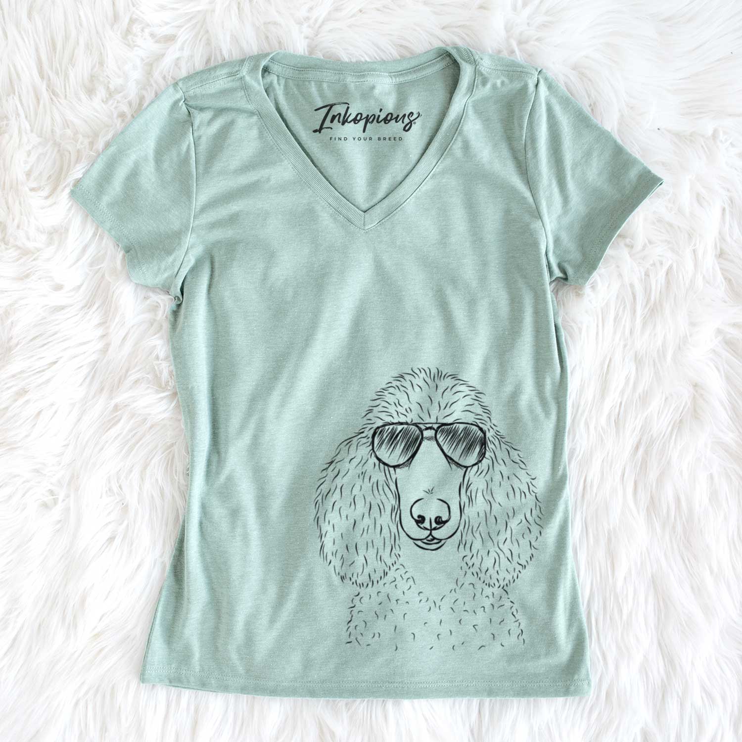 Aviator Giovanni the Poodle - Women's V-neck Shirt