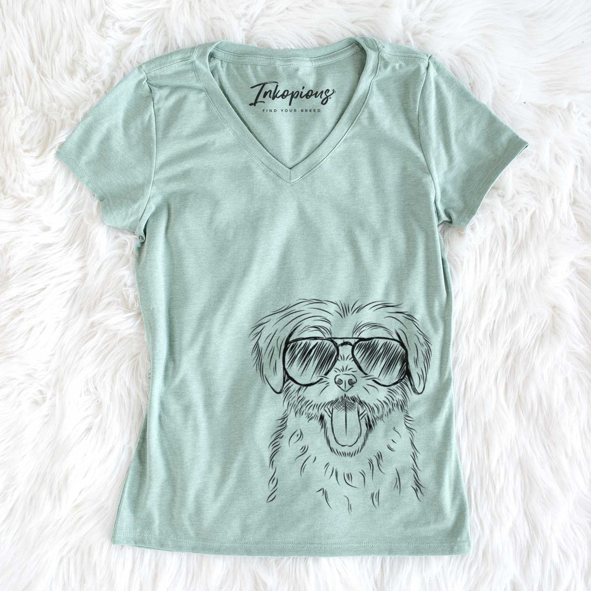 Aviator Gizmo the Maltese - Women's V-neck Shirt