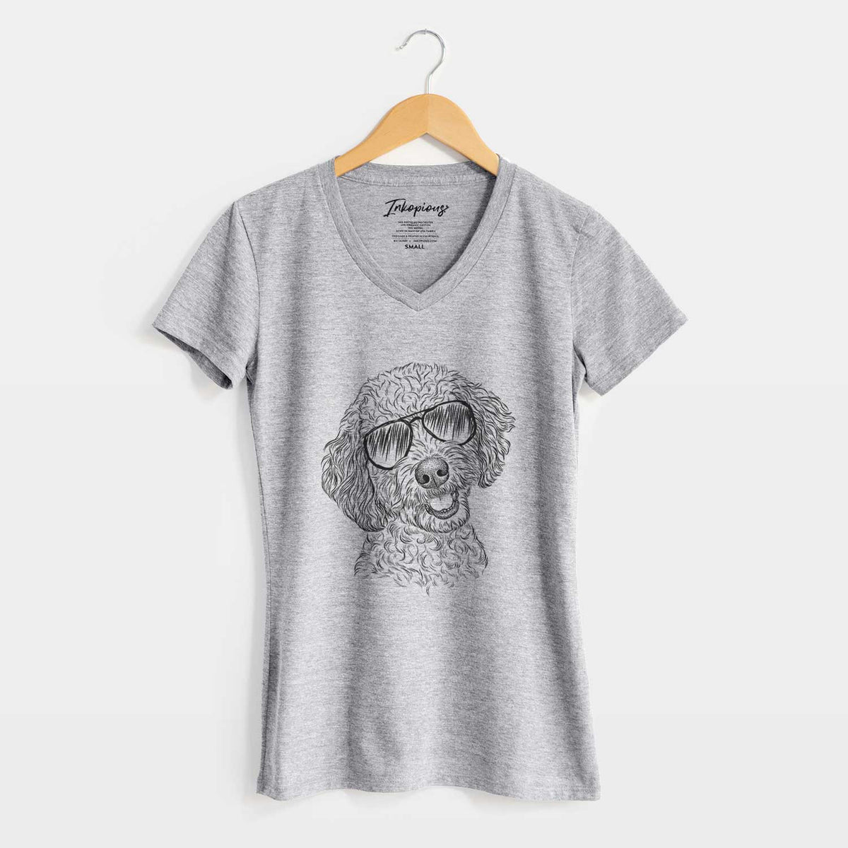 Aviator Gizmo the Goldendoodle - Women's V-neck Shirt