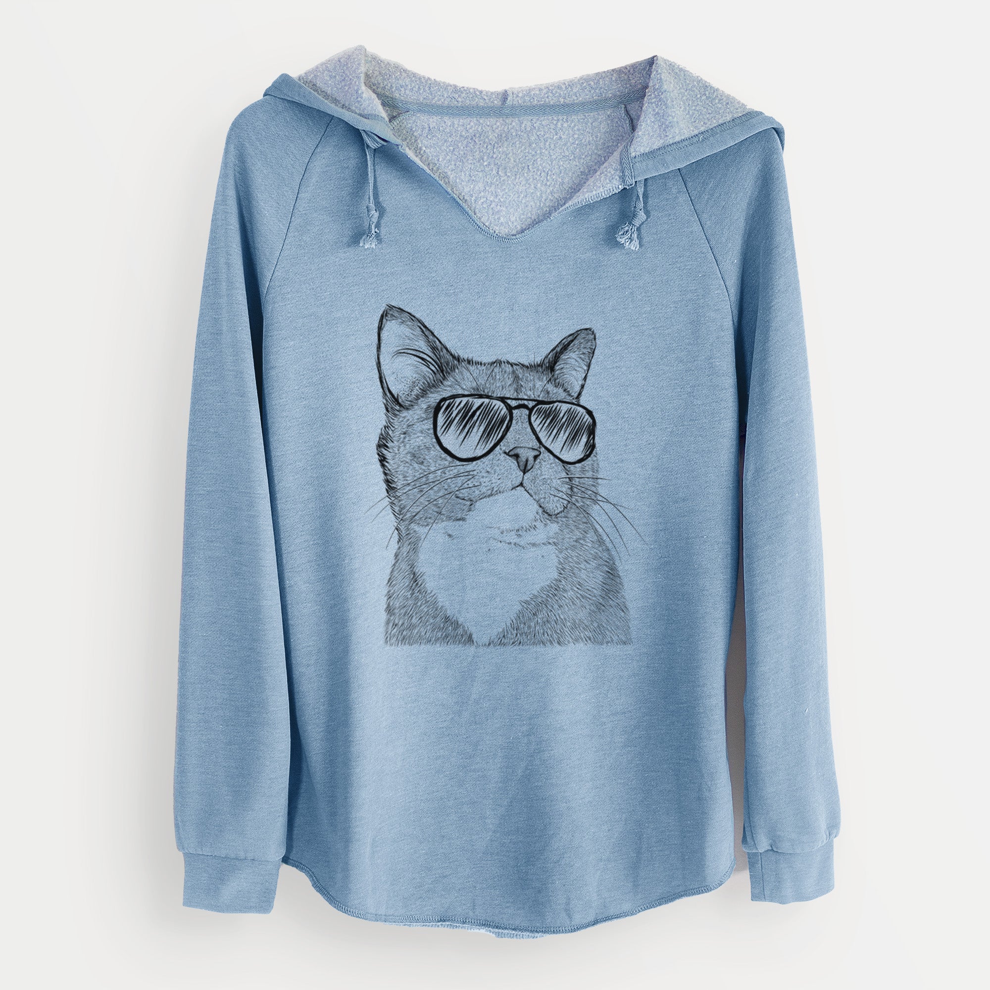 Aviator Gizmo the Grey Cat - Cali Wave Hooded Sweatshirt