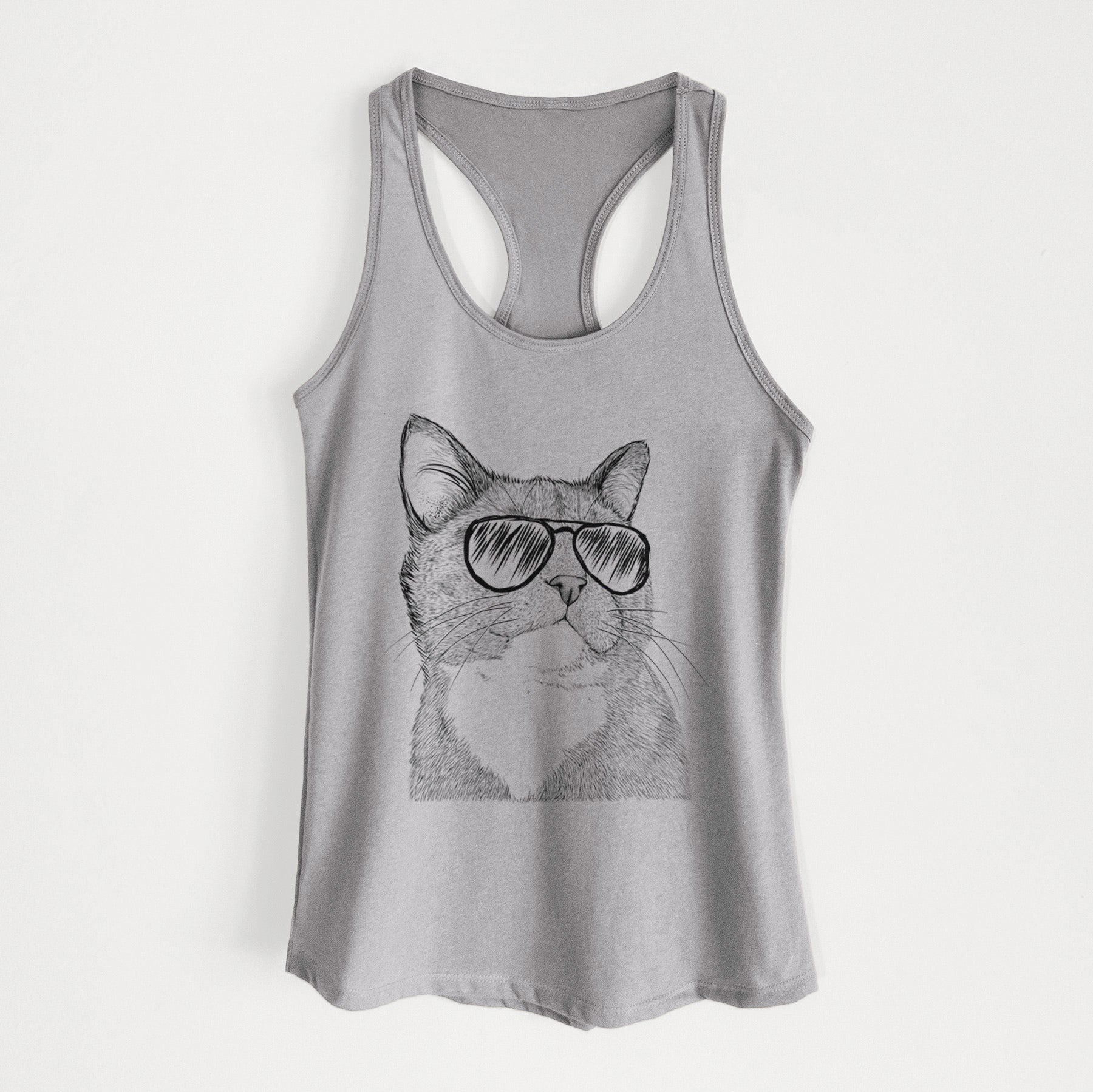 Gizmo the Grey Cat - Women's Racerback Tanktop