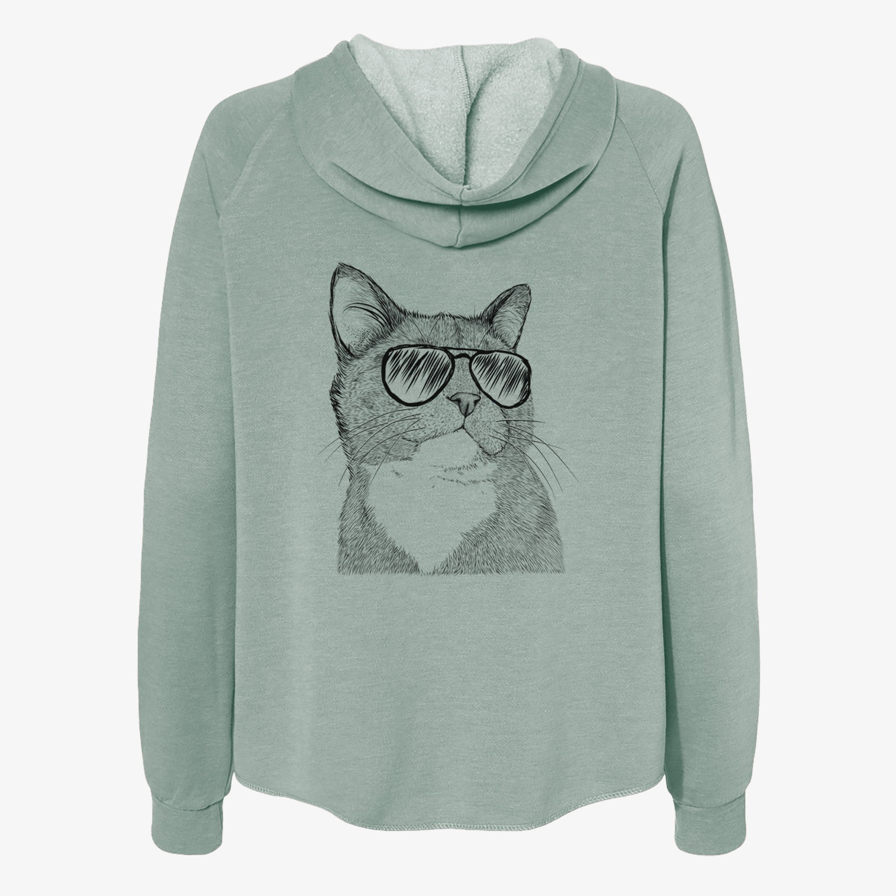 Gizmo the Grey Cat - Women's Cali Wave Zip-Up Sweatshirt