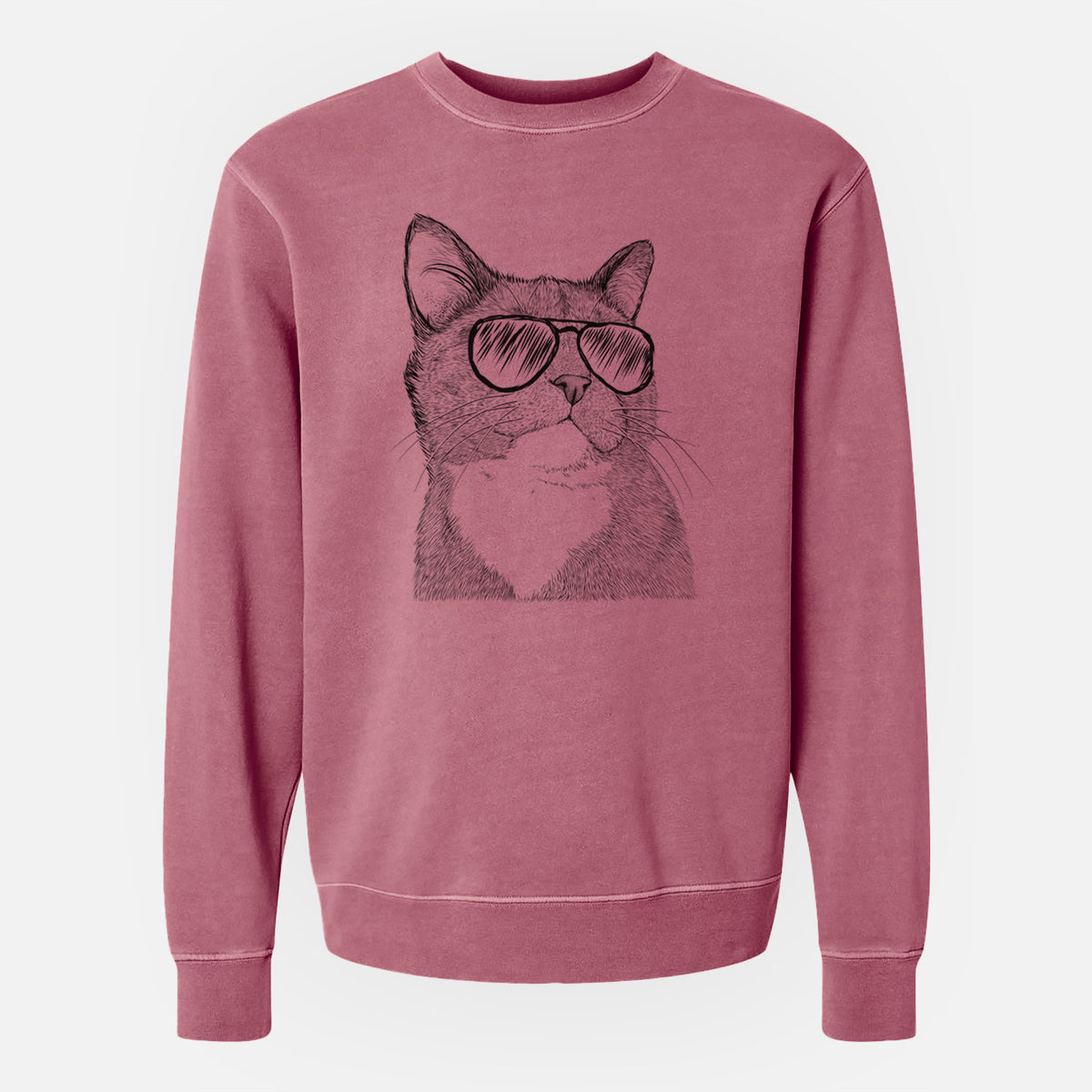 Aviator Gizmo the Grey Cat - Unisex Pigment Dyed Crew Sweatshirt