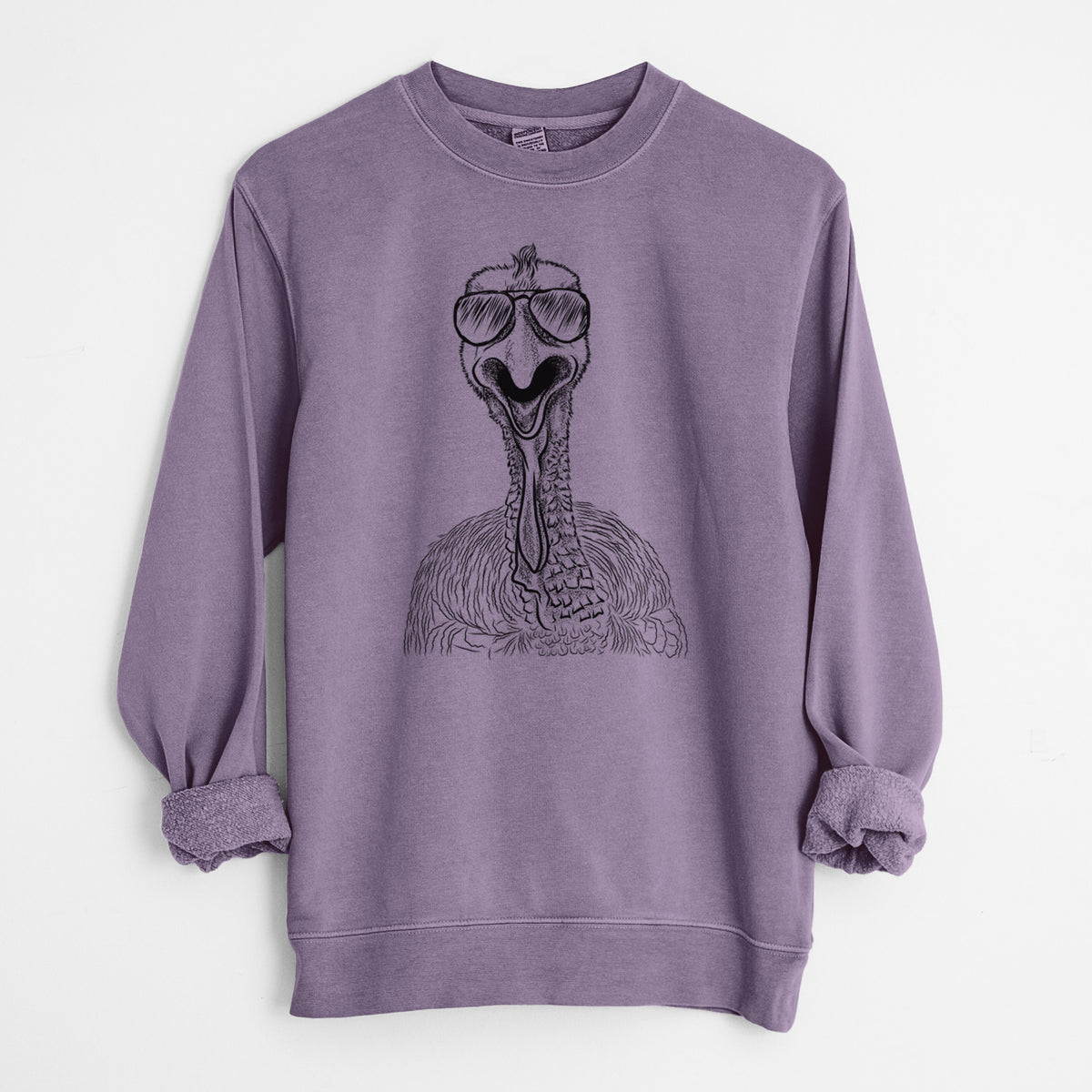 Aviator Gobble the Turkey - Unisex Pigment Dyed Crew Sweatshirt