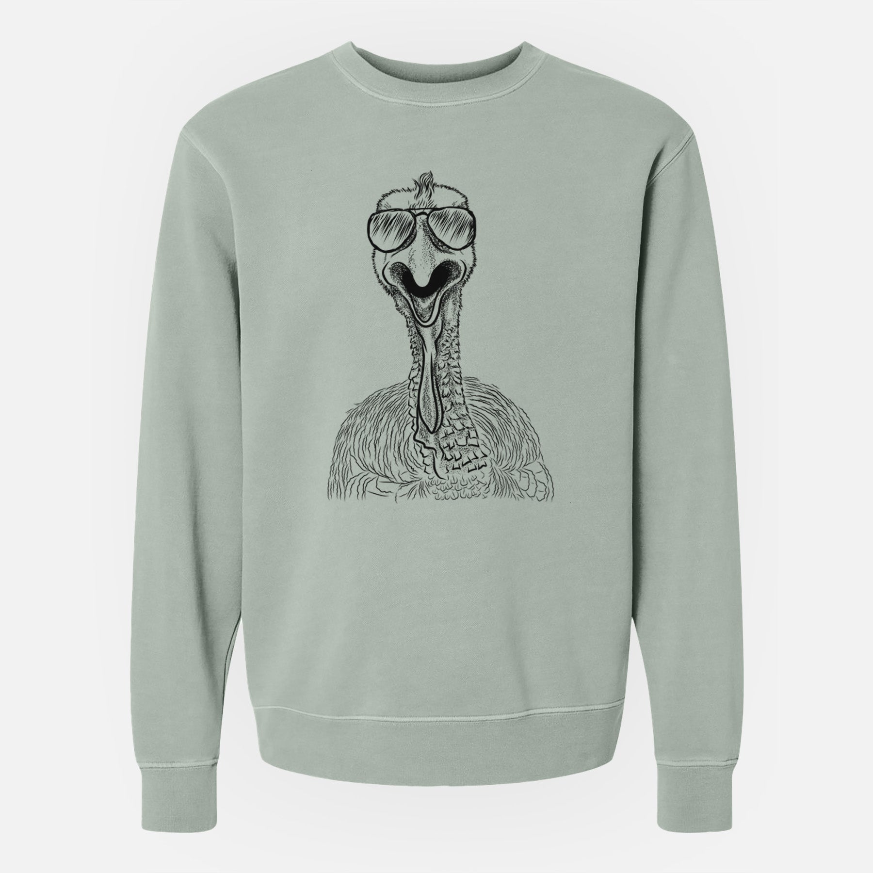 Aviator Gobble the Turkey - Unisex Pigment Dyed Crew Sweatshirt