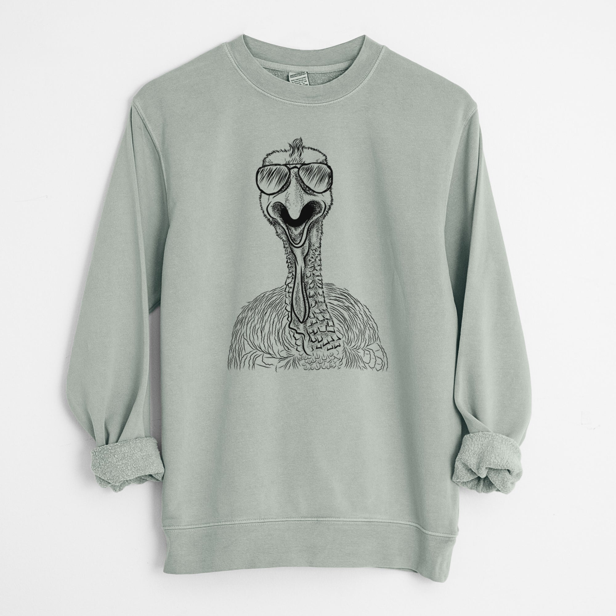 Aviator Gobble the Turkey - Unisex Pigment Dyed Crew Sweatshirt