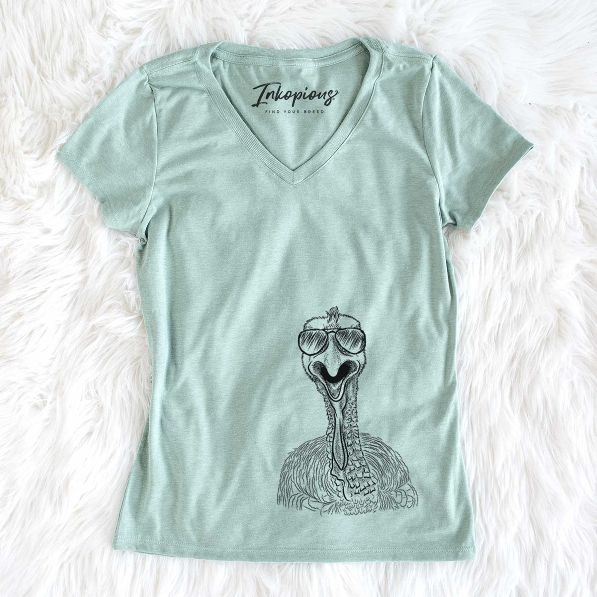 Aviator Gobble the Turkey - Women's V-neck Shirt