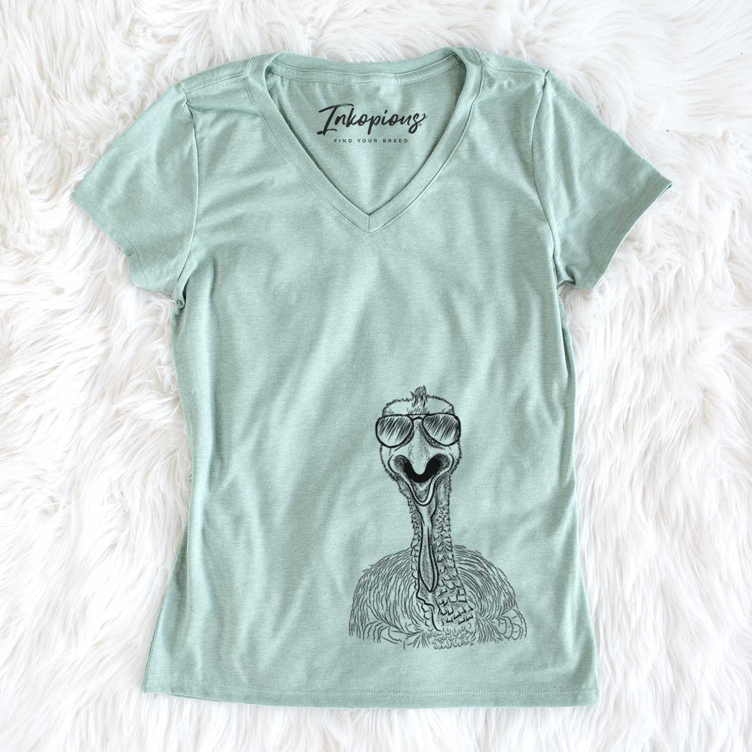 Aviator Gobble the Turkey - Women's V-neck Shirt
