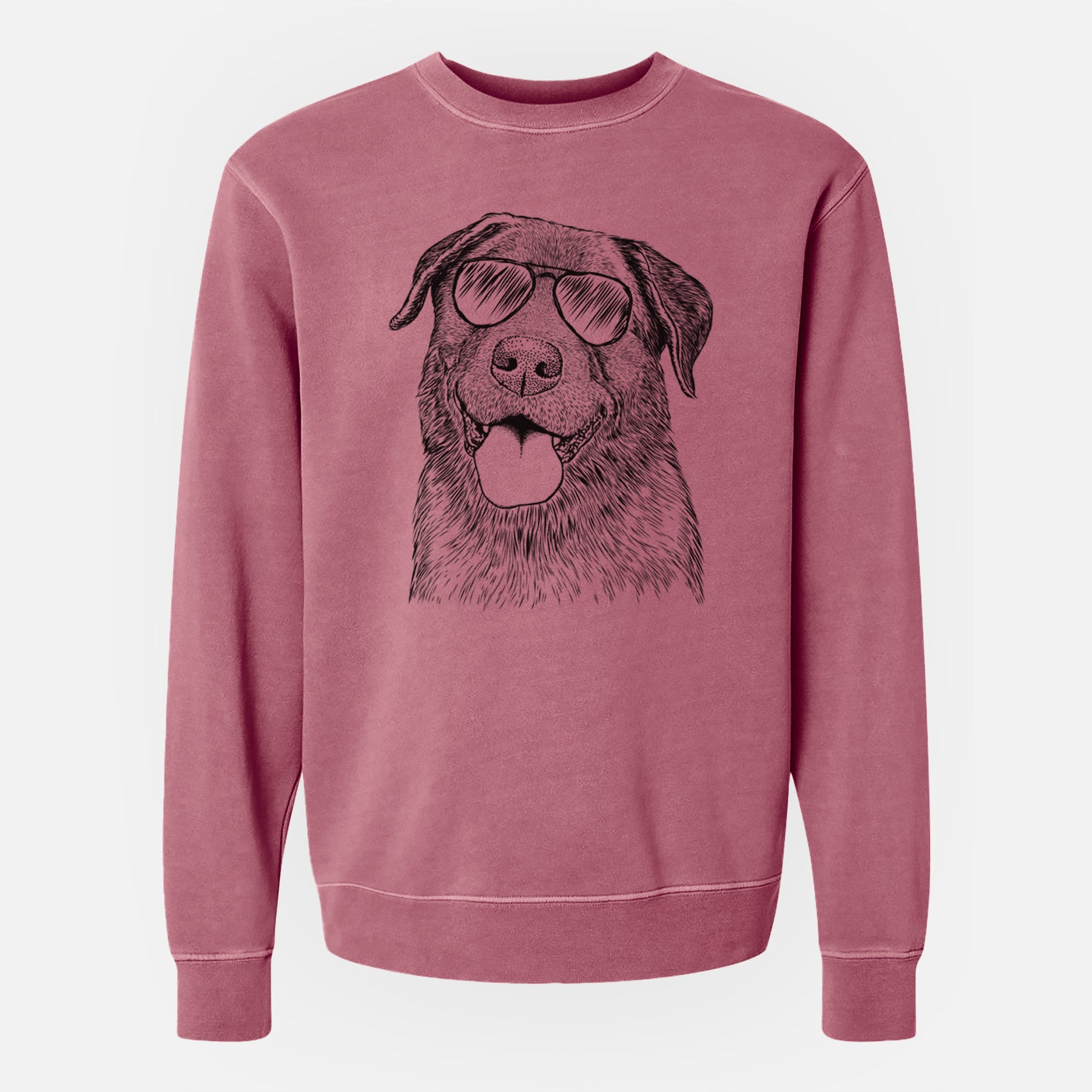 Aviator Gonzo the Chocolate Lab - Unisex Pigment Dyed Crew Sweatshirt