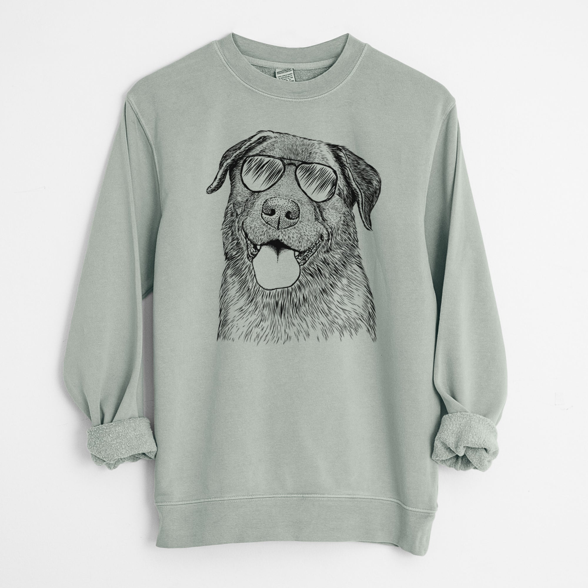 Aviator Gonzo the Chocolate Lab - Unisex Pigment Dyed Crew Sweatshirt