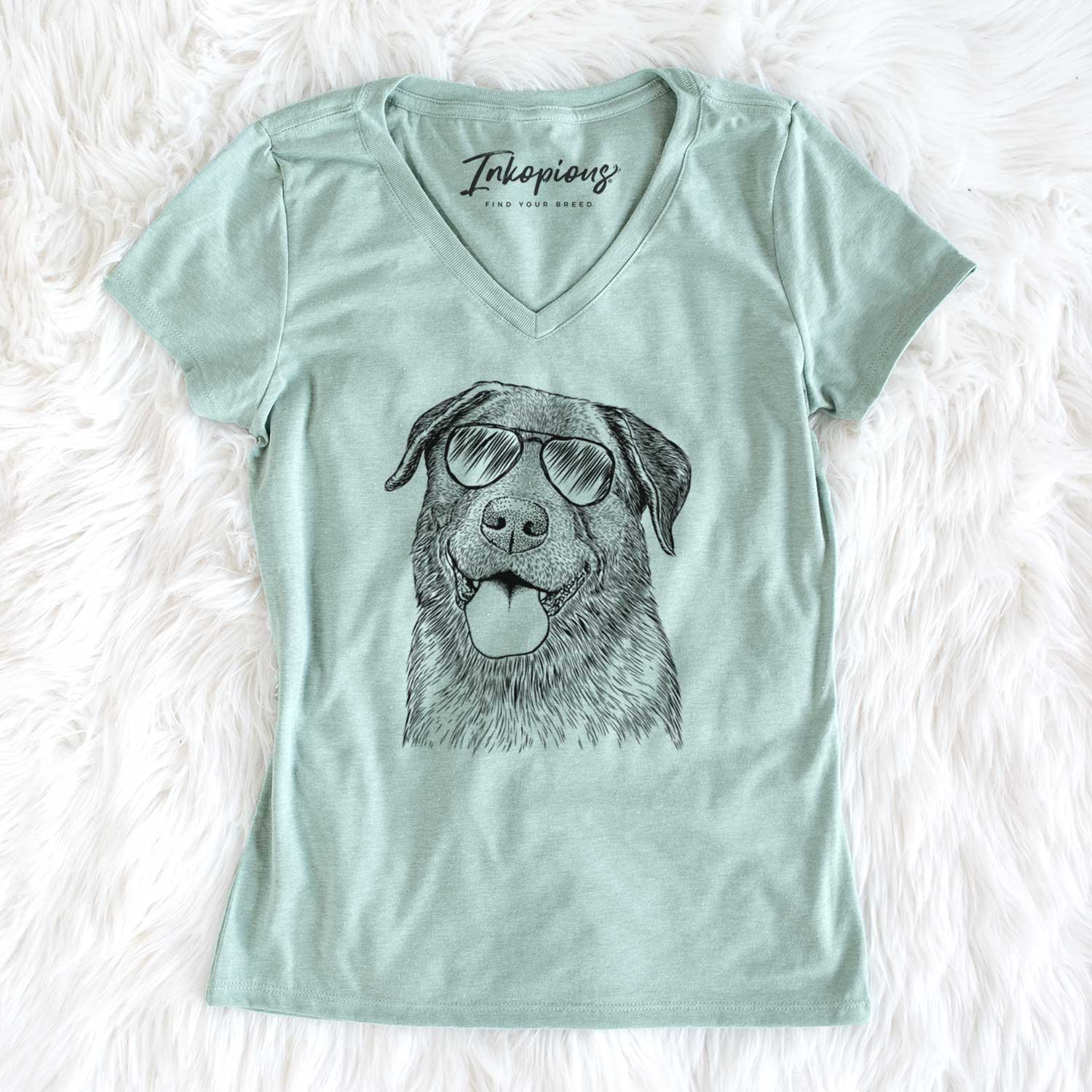 Aviator Gonzo the Chocolate Lab - Women's V-neck Shirt