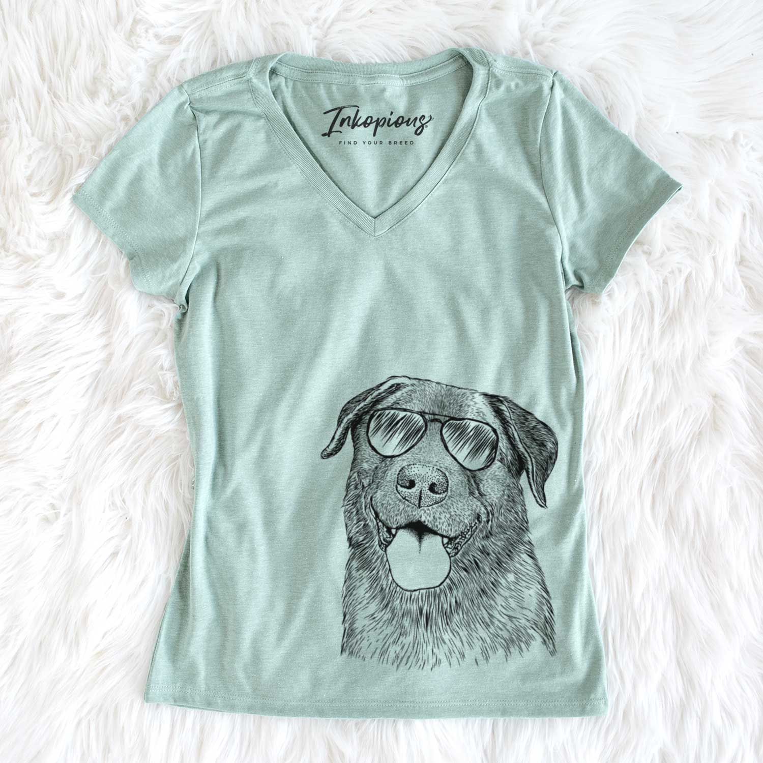 Aviator Gonzo the Chocolate Lab - Women's V-neck Shirt