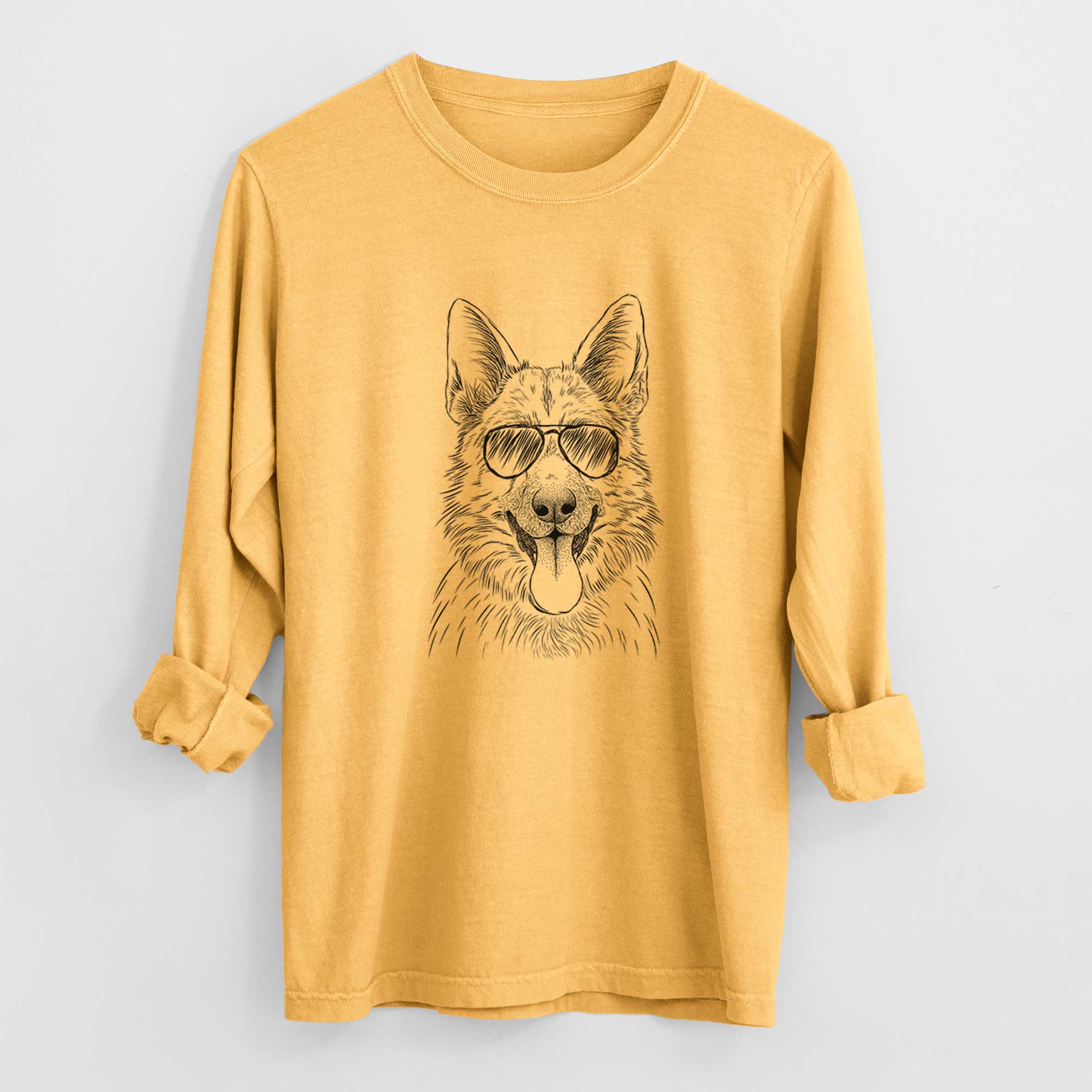 Aviators Grace the German Shepherd - Heavyweight 100% Cotton Long Sleeve