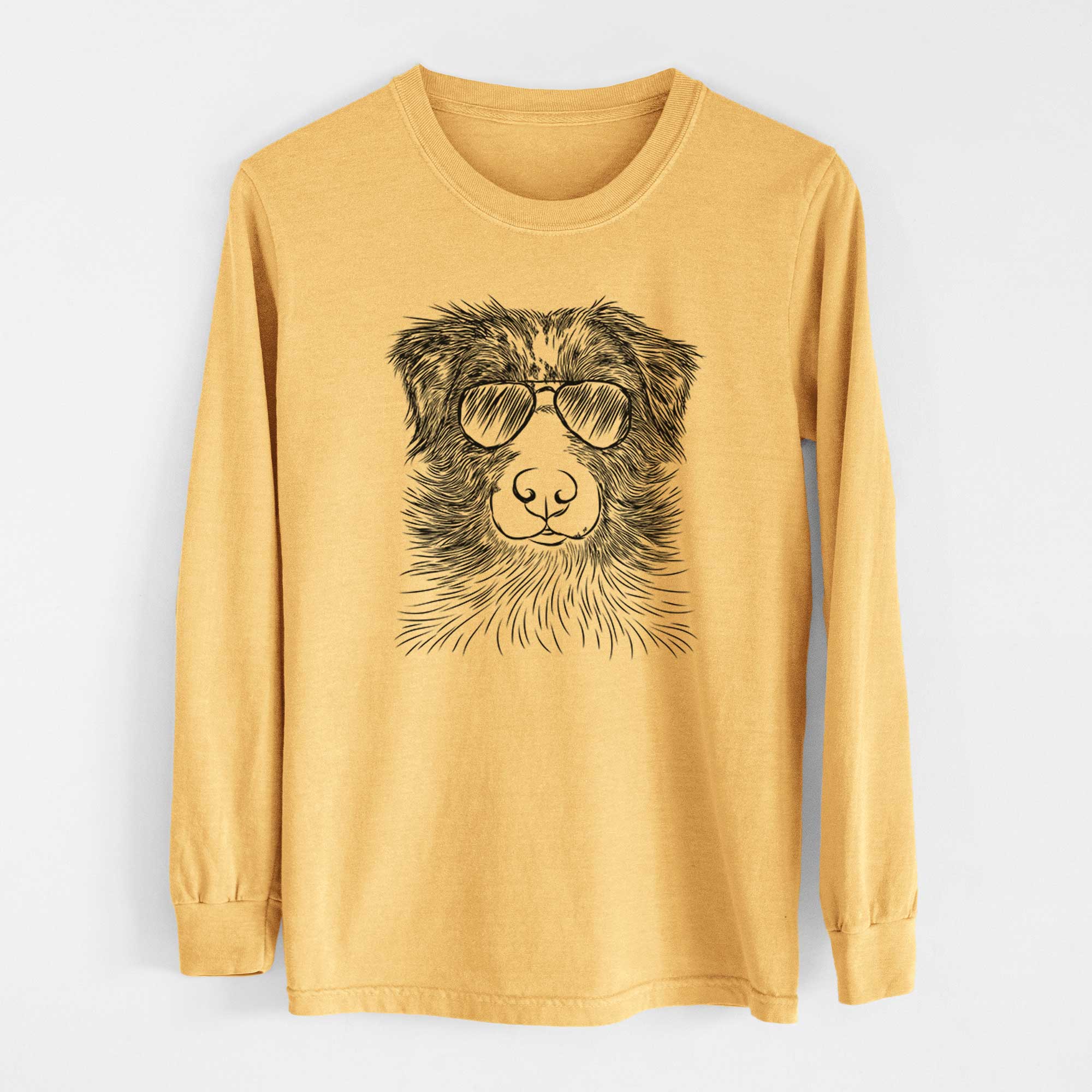 Aviators Gram the Australian Shepherd - Heavyweight 100% Cotton Long Sleeve