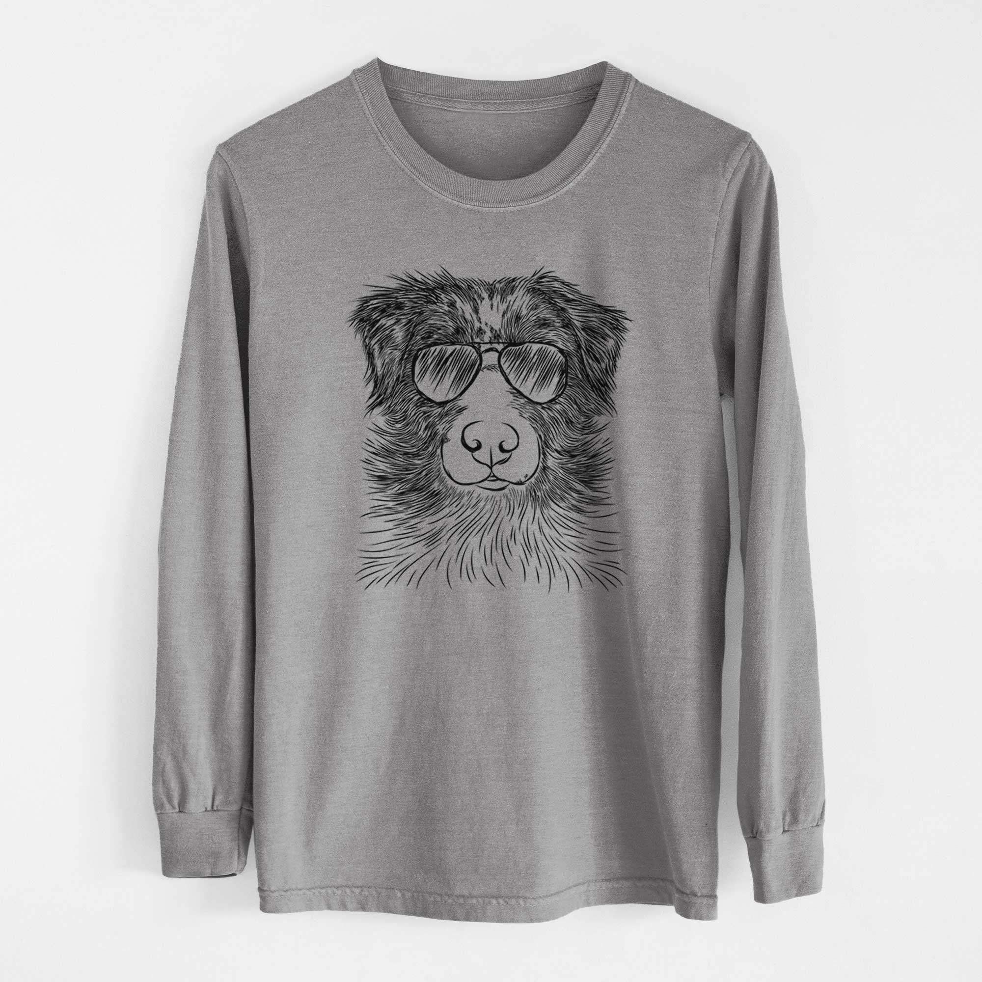 Aviators Gram the Australian Shepherd - Heavyweight 100% Cotton Long Sleeve