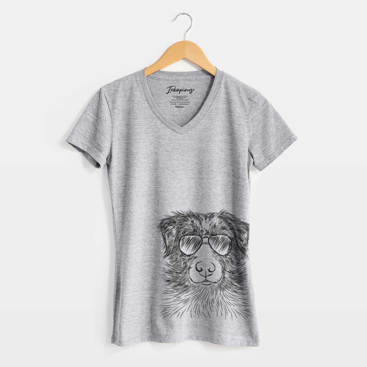 Aviator Gram the Australian Shepherd - Women&#39;s V-neck Shirt