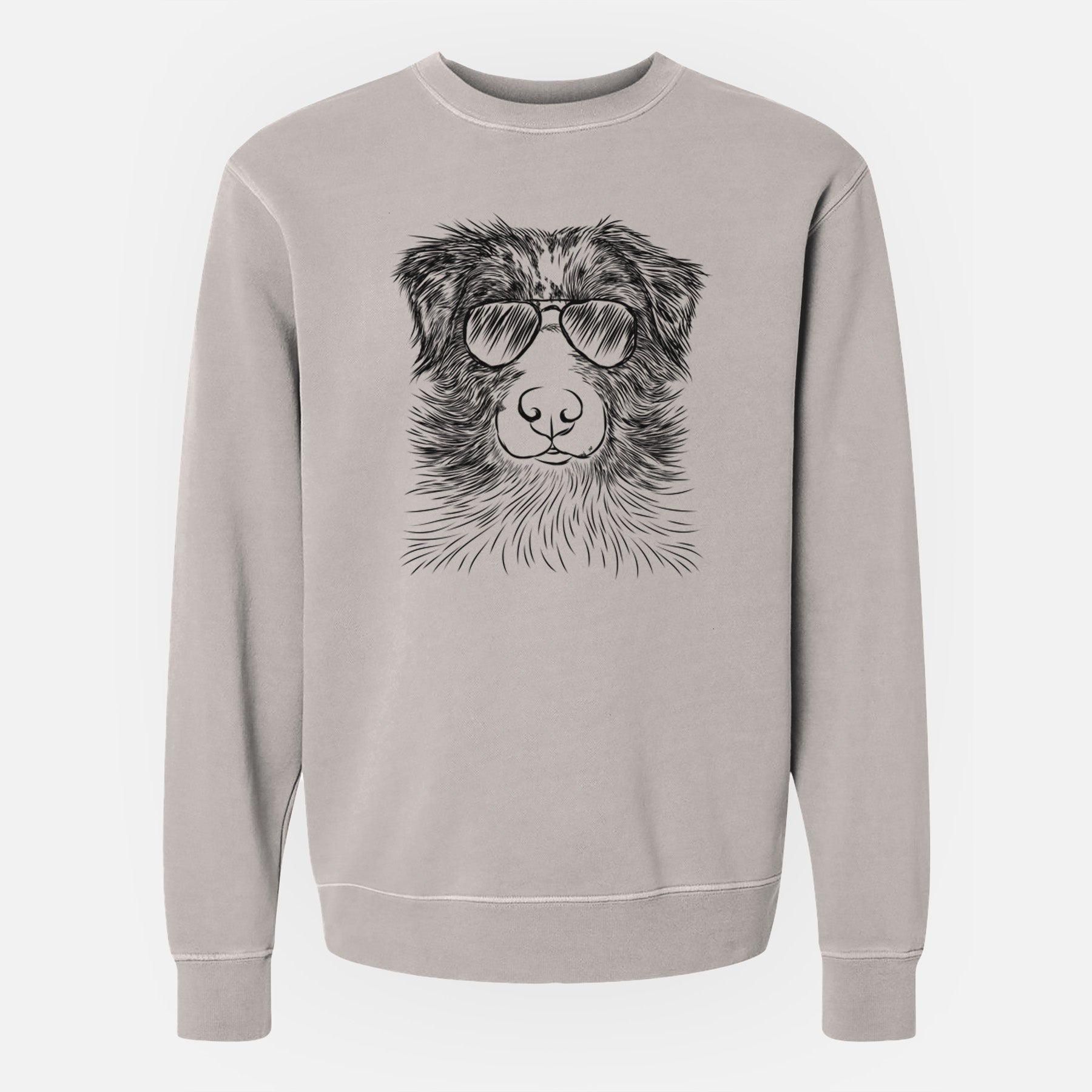 Aviator Gram the Australian Shepherd - Unisex Pigment Dyed Crew Sweatshirt